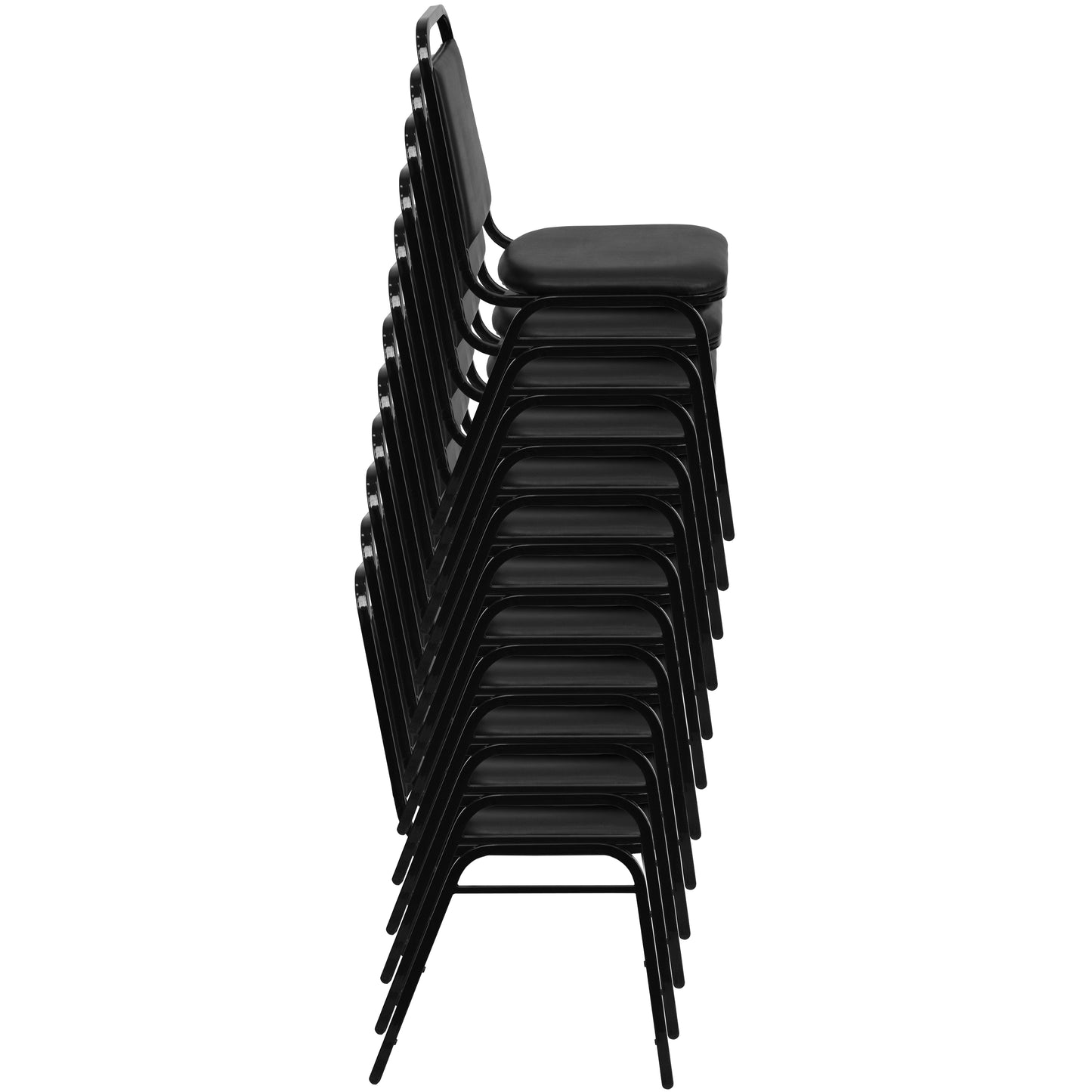 HERCULES Series Trapezoidal Back Stacking Banquet Chair in Brown Vinyl - Copper Vein Frame Brown Vinyl/Copper Vein Frame FD-BHF-2-BN-GG