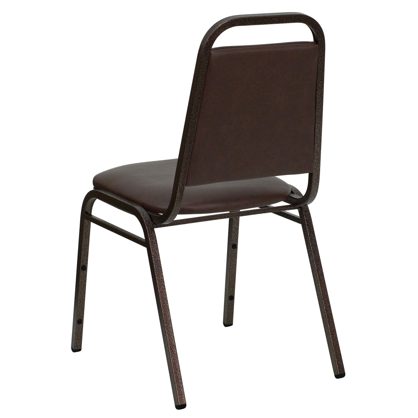 HERCULES Series Trapezoidal Back Stacking Banquet Chair in Brown Vinyl - Copper Vein Frame Brown Vinyl/Copper Vein Frame FD-BHF-2-BN-GG