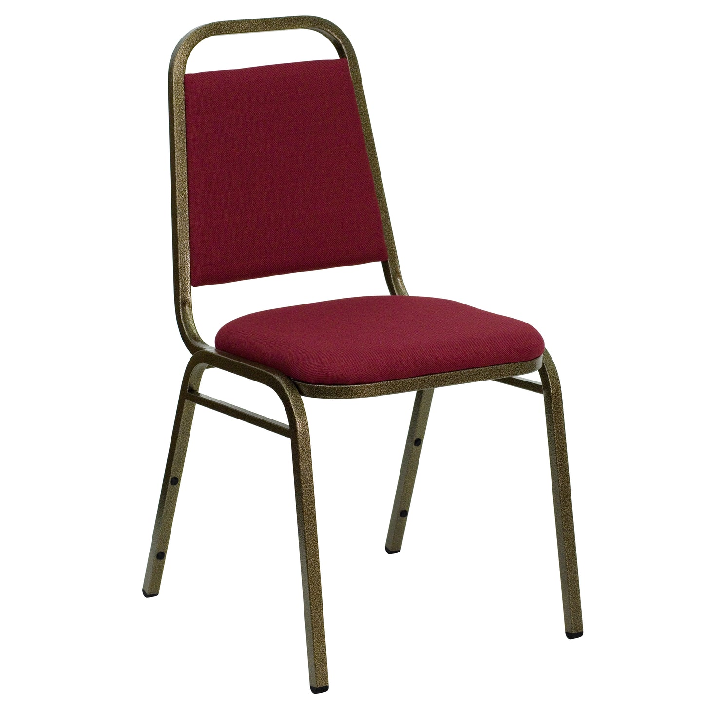 HERCULES Series Trapezoidal Back Stacking Banquet Chair in Burgundy Fabric - Gold Vein Frame Burgundy Fabric/Gold Vein Frame