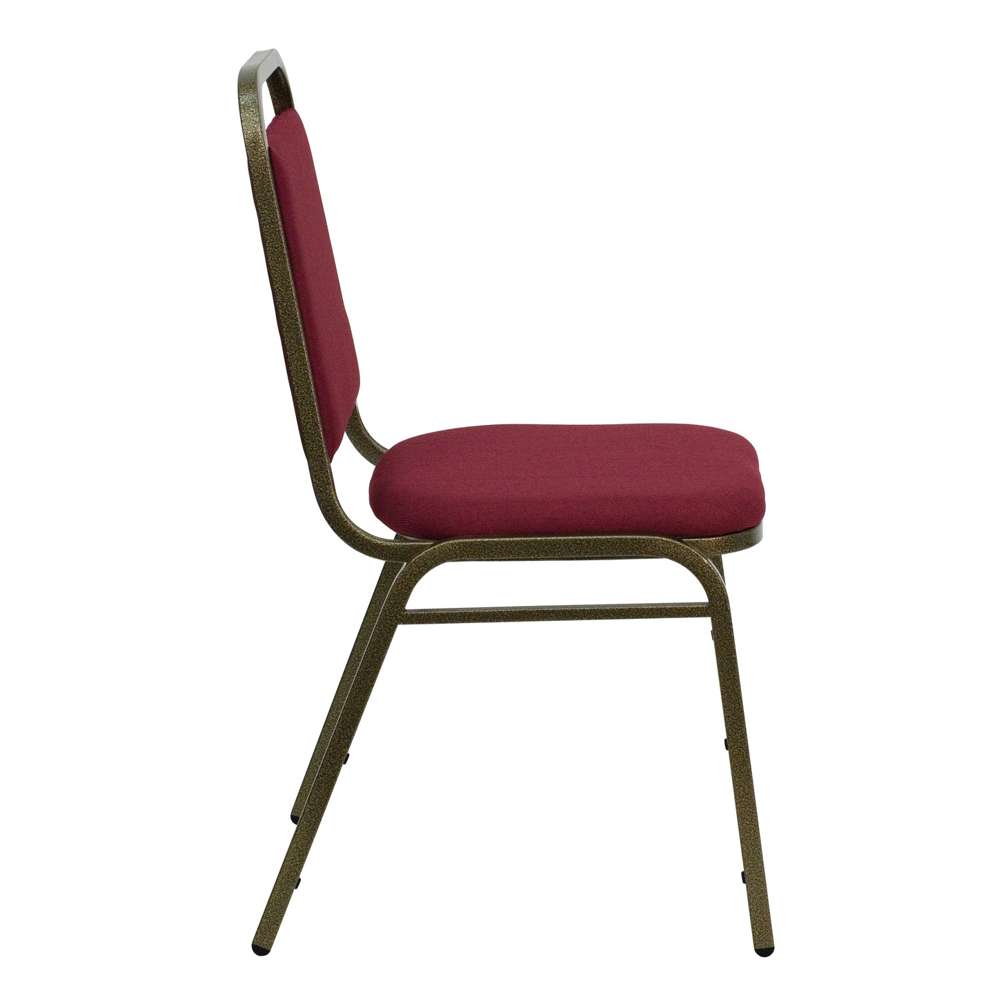 HERCULES Series Trapezoidal Back Stacking Banquet Chair in Burgundy Fabric - Gold Vein Frame Burgundy Fabric/Gold Vein Frame