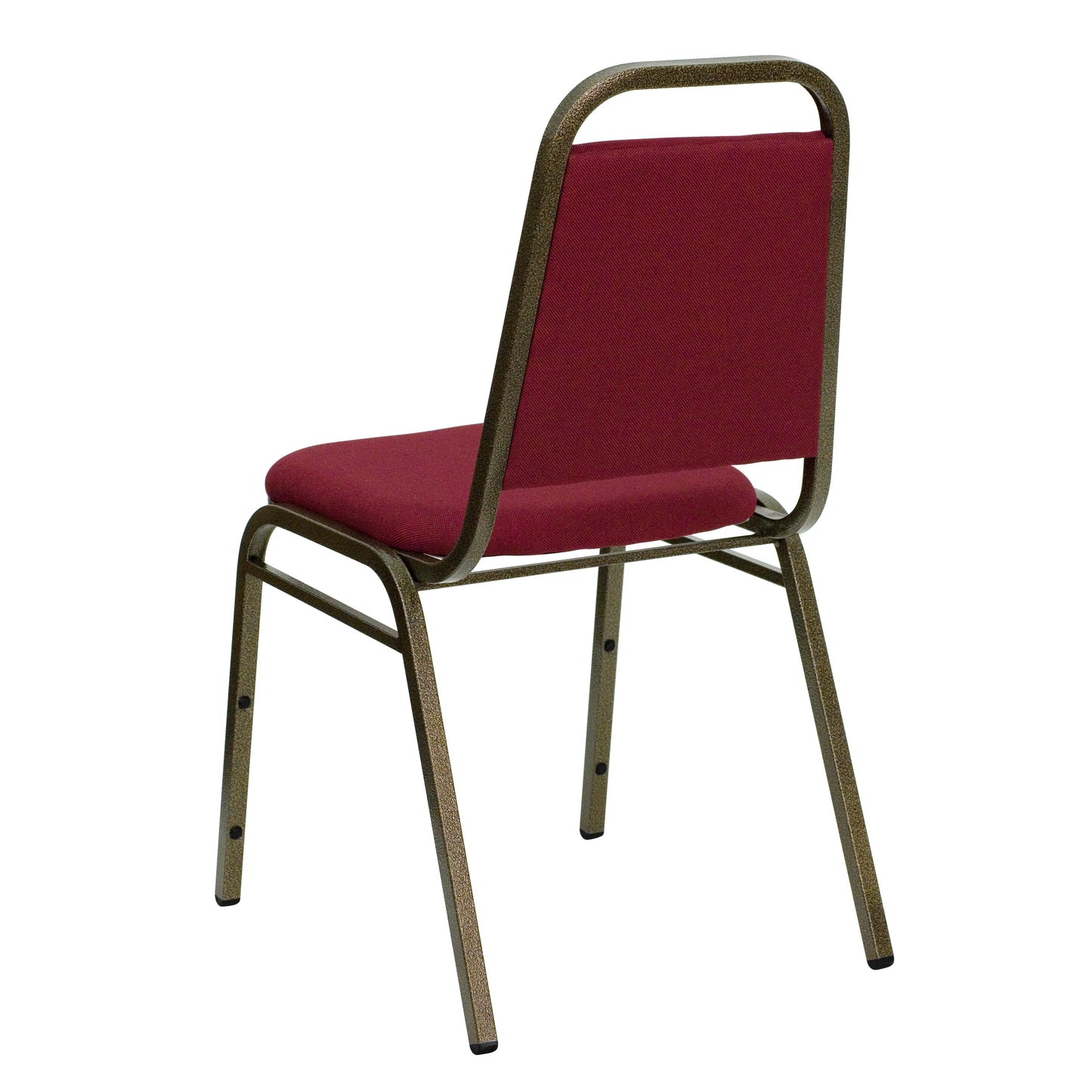 HERCULES Series Trapezoidal Back Stacking Banquet Chair in Burgundy Fabric - Gold Vein Frame Burgundy Fabric/Gold Vein Frame