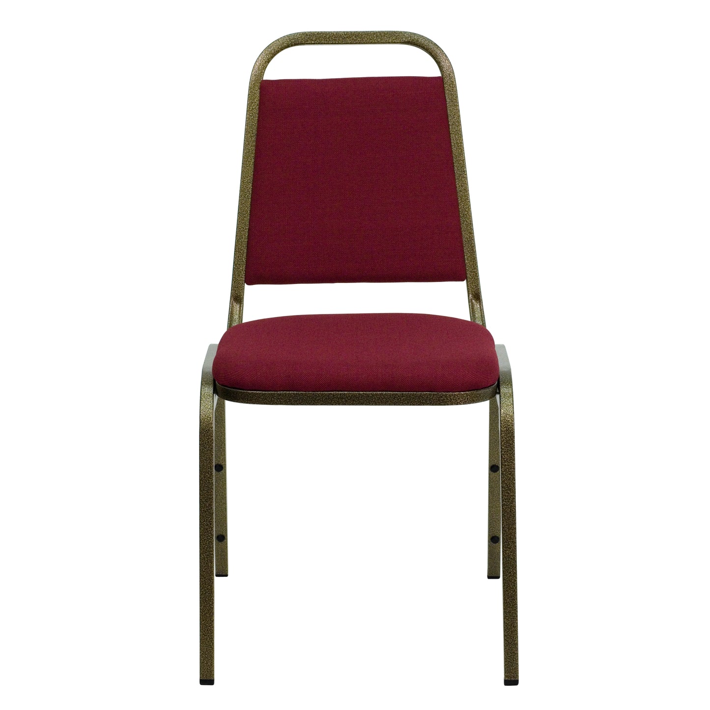 HERCULES Series Trapezoidal Back Stacking Banquet Chair in Burgundy Fabric - Gold Vein Frame Burgundy Fabric/Gold Vein Frame