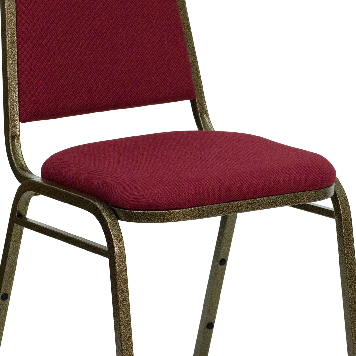 HERCULES Series Trapezoidal Back Stacking Banquet Chair in Burgundy Fabric - Gold Vein Frame Burgundy Fabric/Gold Vein Frame