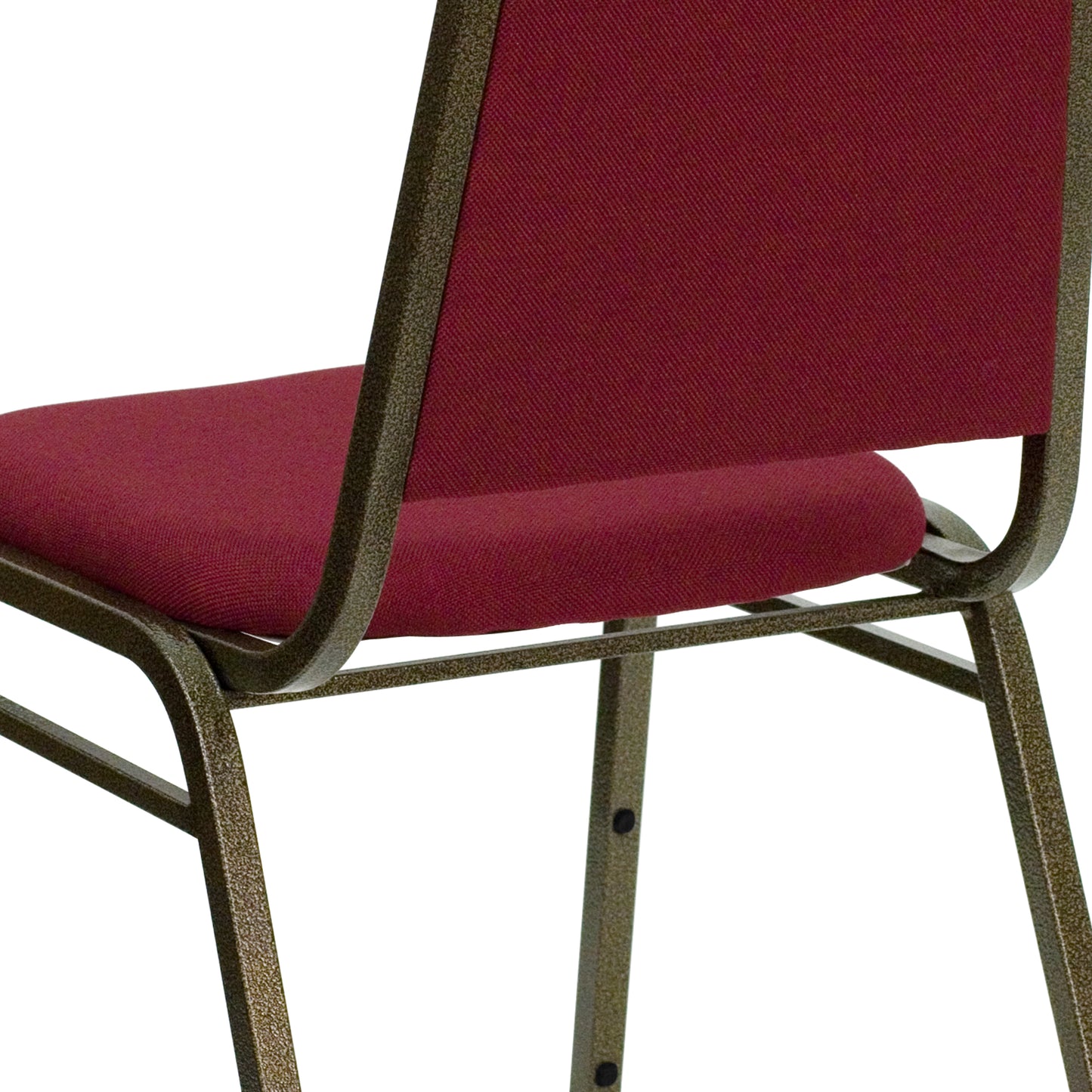 HERCULES Series Trapezoidal Back Stacking Banquet Chair in Burgundy Fabric - Gold Vein Frame Burgundy Fabric/Gold Vein Frame