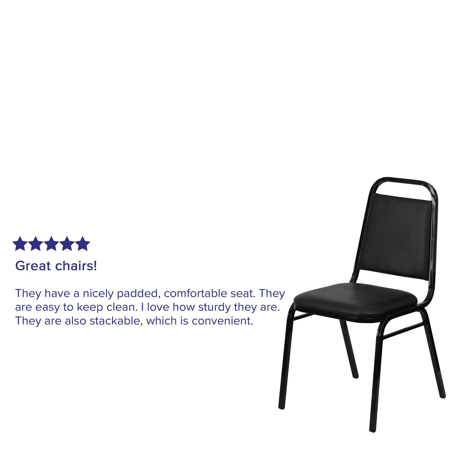 HERCULES Series Trapezoidal Back Stacking Banquet Chair in Black Vinyl - Black Frame Black Vinyl/Black Frame FD-BHF-2-GG