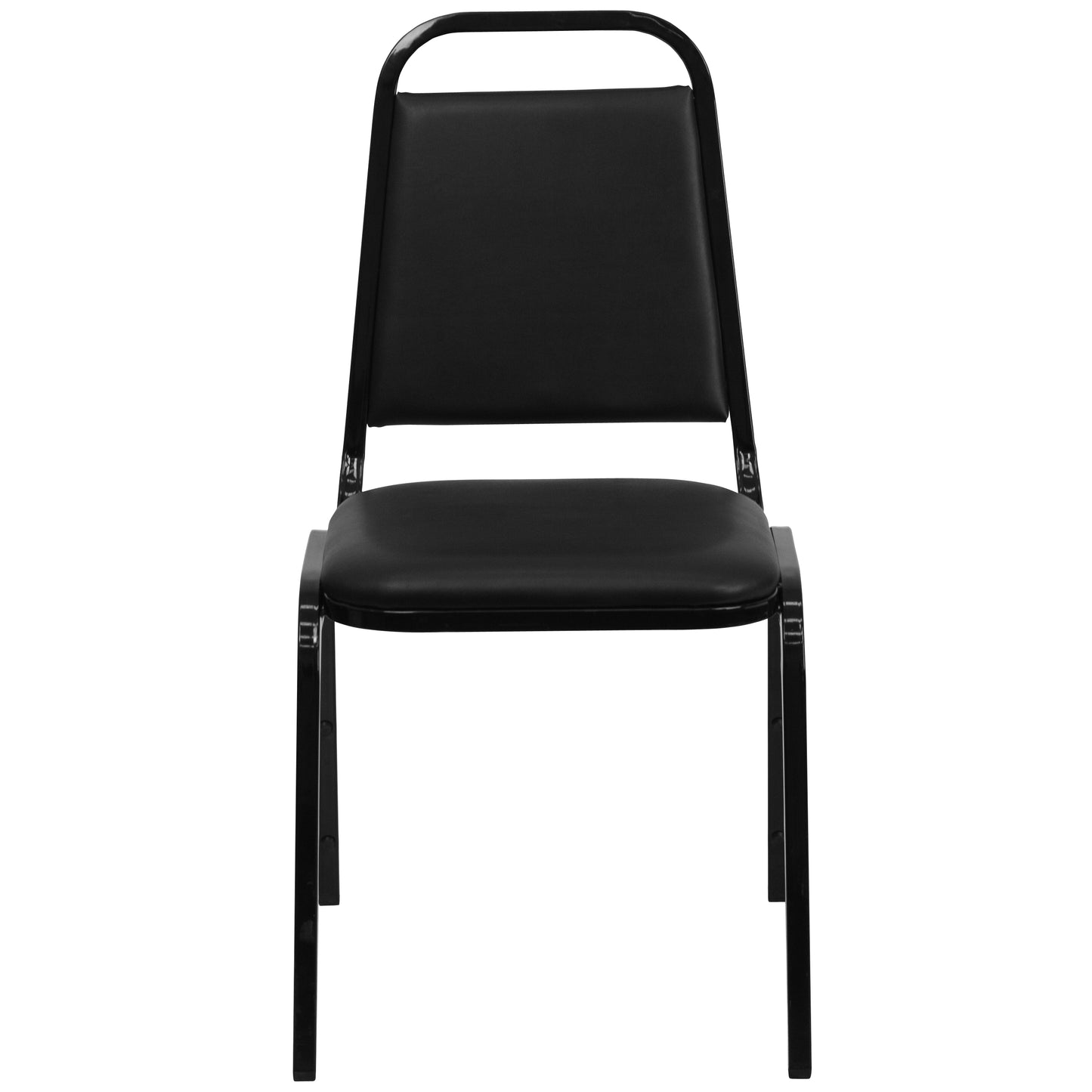HERCULES Series Trapezoidal Back Stacking Banquet Chair in Black Vinyl - Black Frame Black Vinyl/Black Frame FD-BHF-2-GG