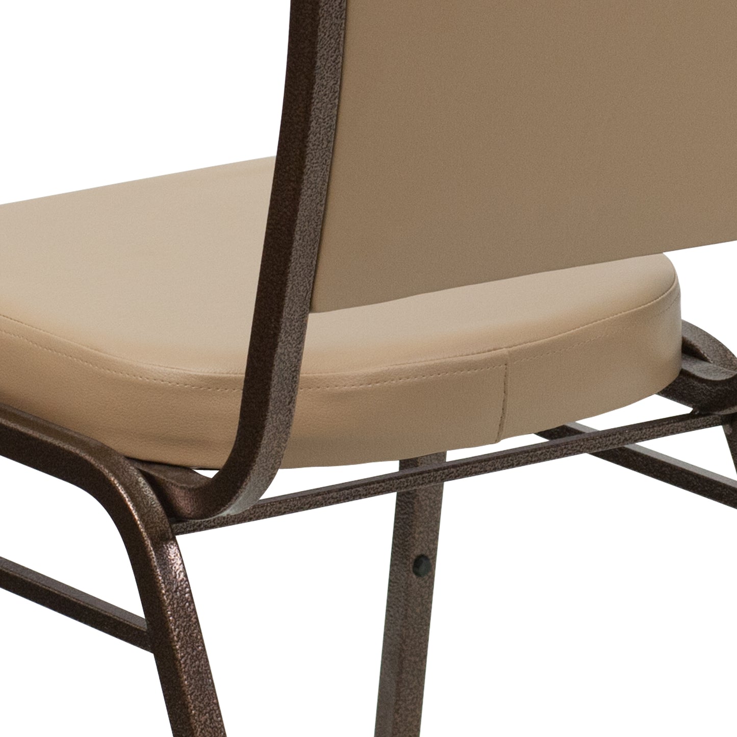 HERCULES Series Crown Back Stacking Banquet Chair in Tan Vinyl - Copper Vein Frame Tan Vinyl/Copper Vein Frame