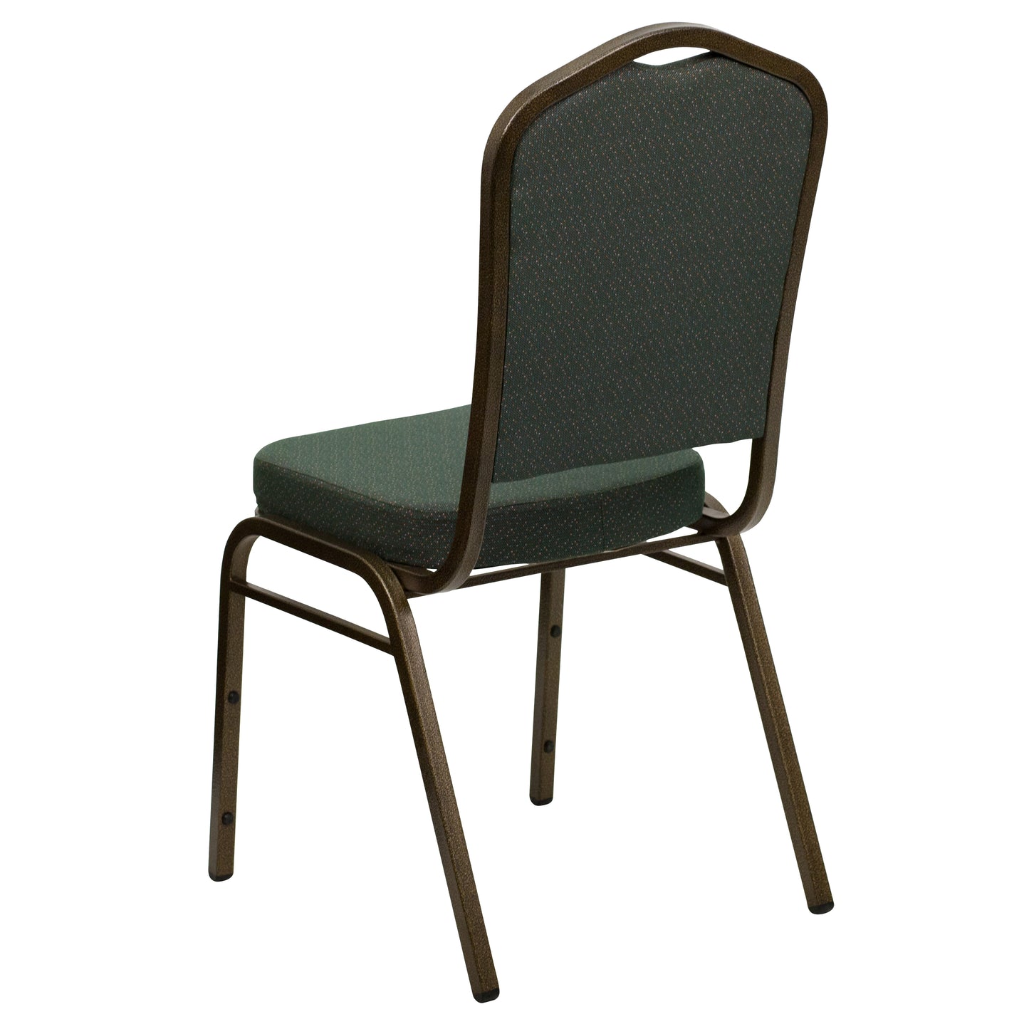 HERCULES Series Crown Back Stacking Banquet Chair in Green Patterned Fabric - Gold Vein Frame Green Patterned Fabric/Gold Vein Frame