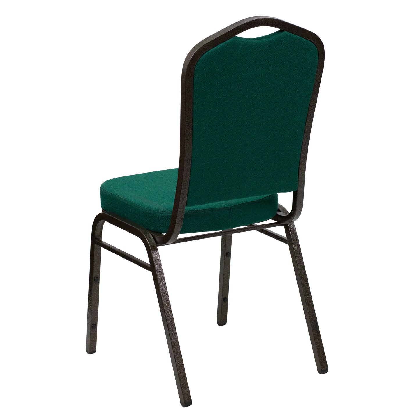 HERCULES Series Crown Back Stacking Banquet Chair in Green Fabric - Gold Vein Frame Green Fabric/Gold Vein Frame