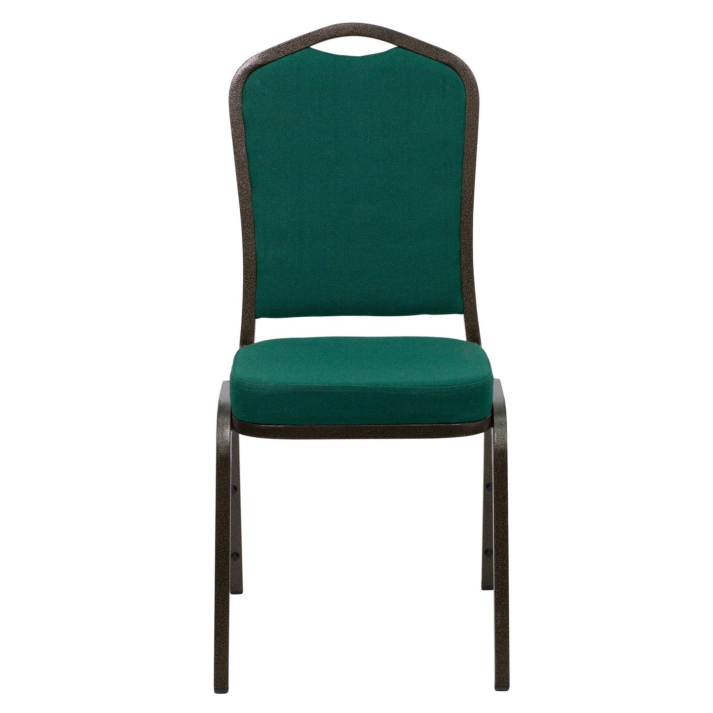 HERCULES Series Crown Back Stacking Banquet Chair in Green Fabric - Gold Vein Frame Green Fabric/Gold Vein Frame