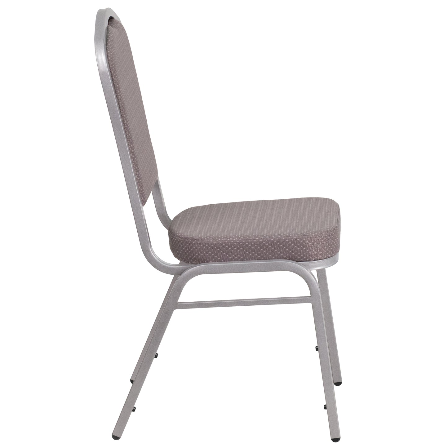 HERCULES Series Crown Back Stacking Banquet Chair in Gray Dot Fabric - Silver Frame Gray Dot Fabric/Silver Frame