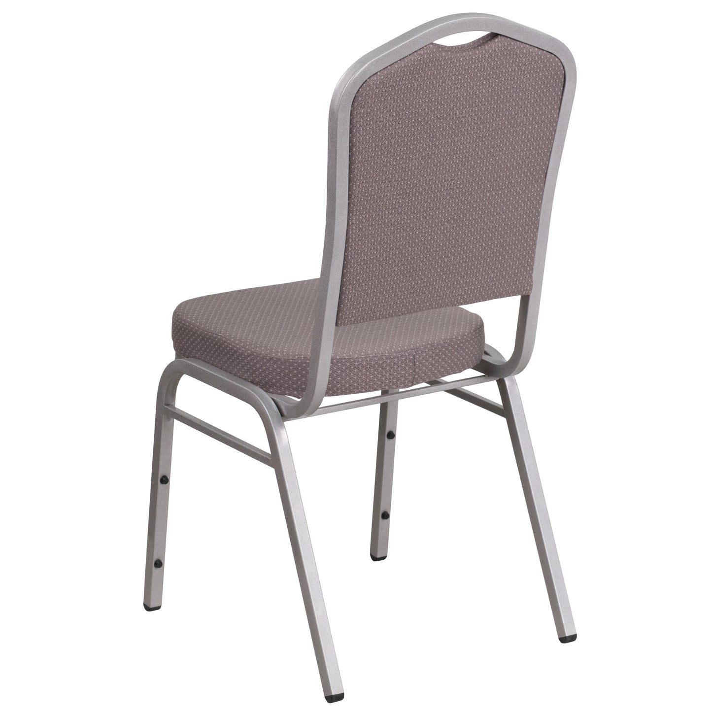 HERCULES Series Crown Back Stacking Banquet Chair in Gray Dot Fabric - Silver Frame Gray Dot Fabric/Silver Frame