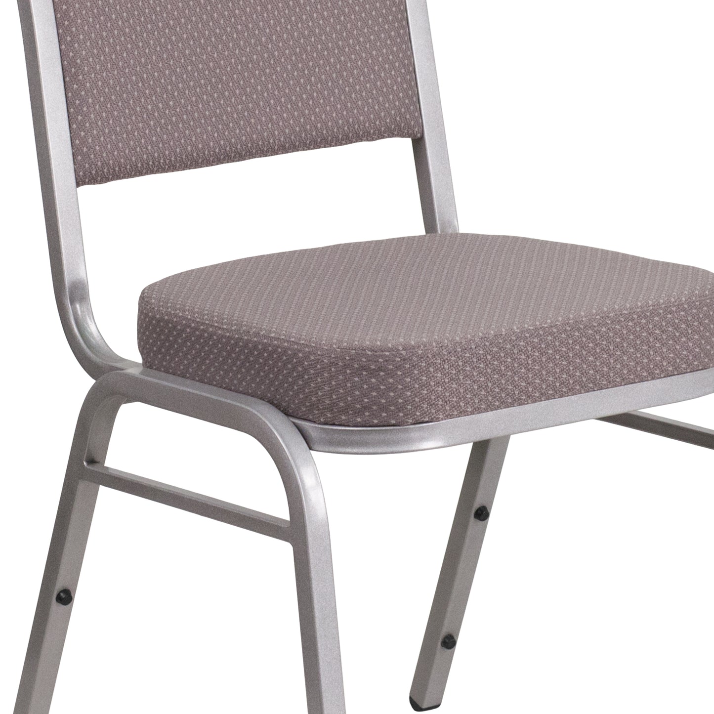 HERCULES Series Crown Back Stacking Banquet Chair in Gray Dot Fabric - Silver Frame Gray Dot Fabric/Silver Frame