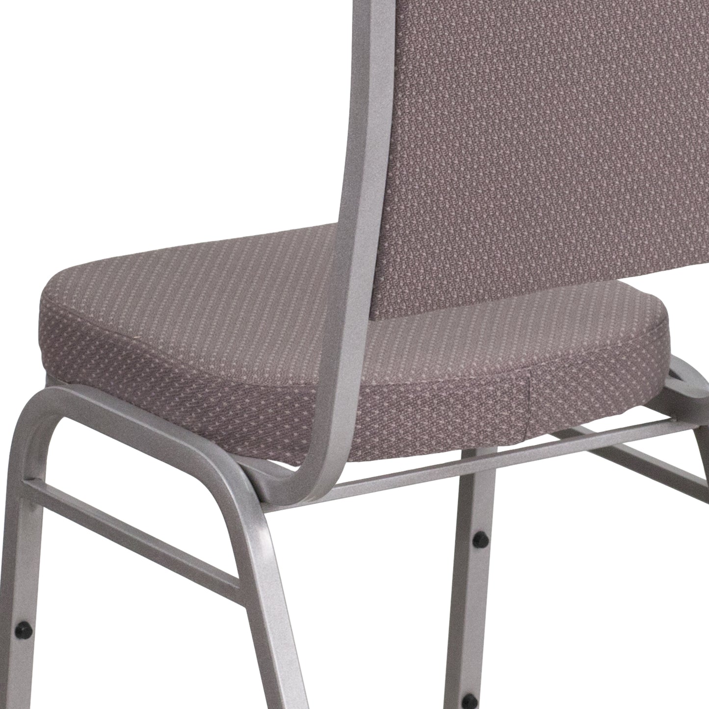 HERCULES Series Crown Back Stacking Banquet Chair in Gray Dot Fabric - Silver Frame Gray Dot Fabric/Silver Frame