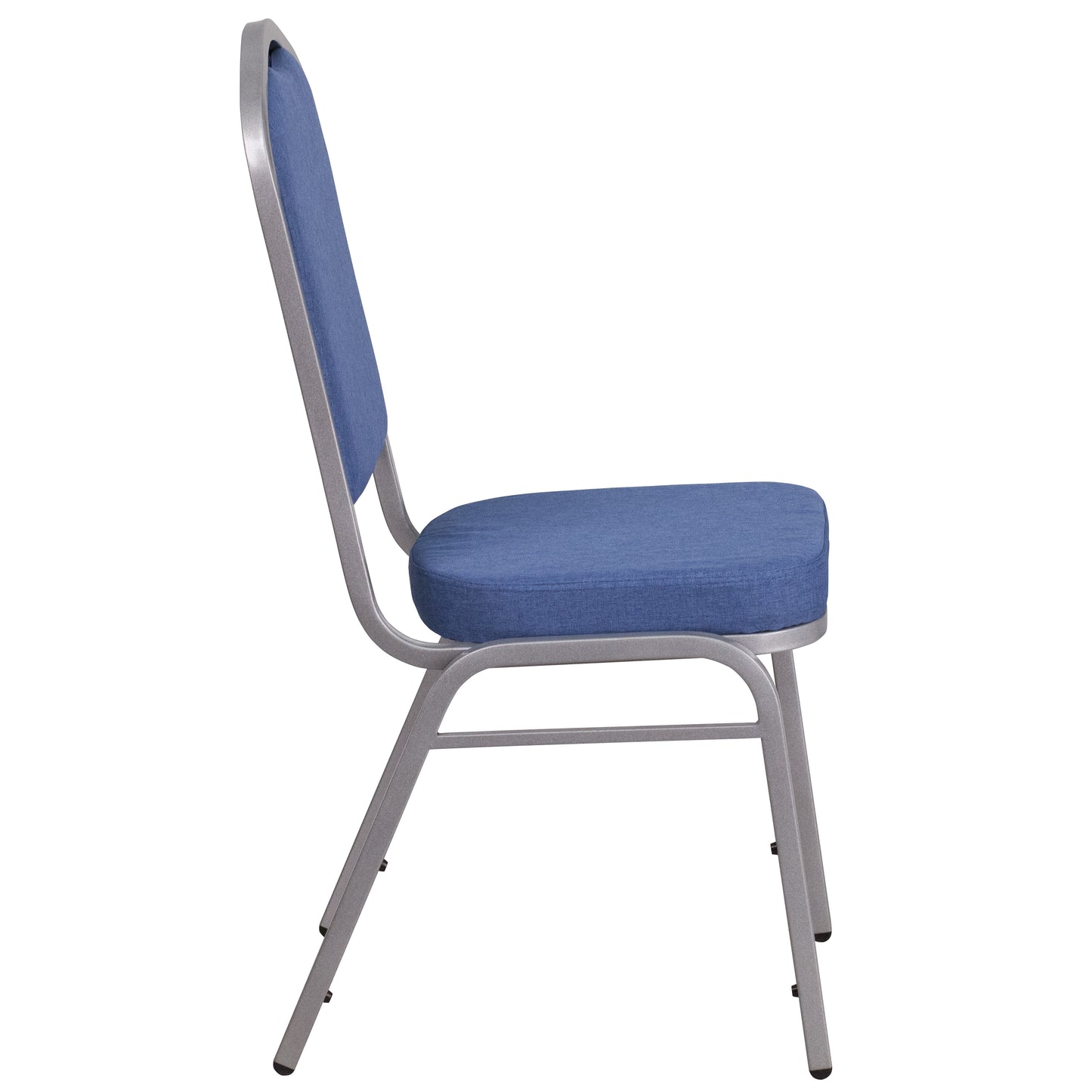 HERCULES Series Crown Back Stacking Banquet Chair in Blue Fabric - Silver Frame Blue Fabric/Silver Frame