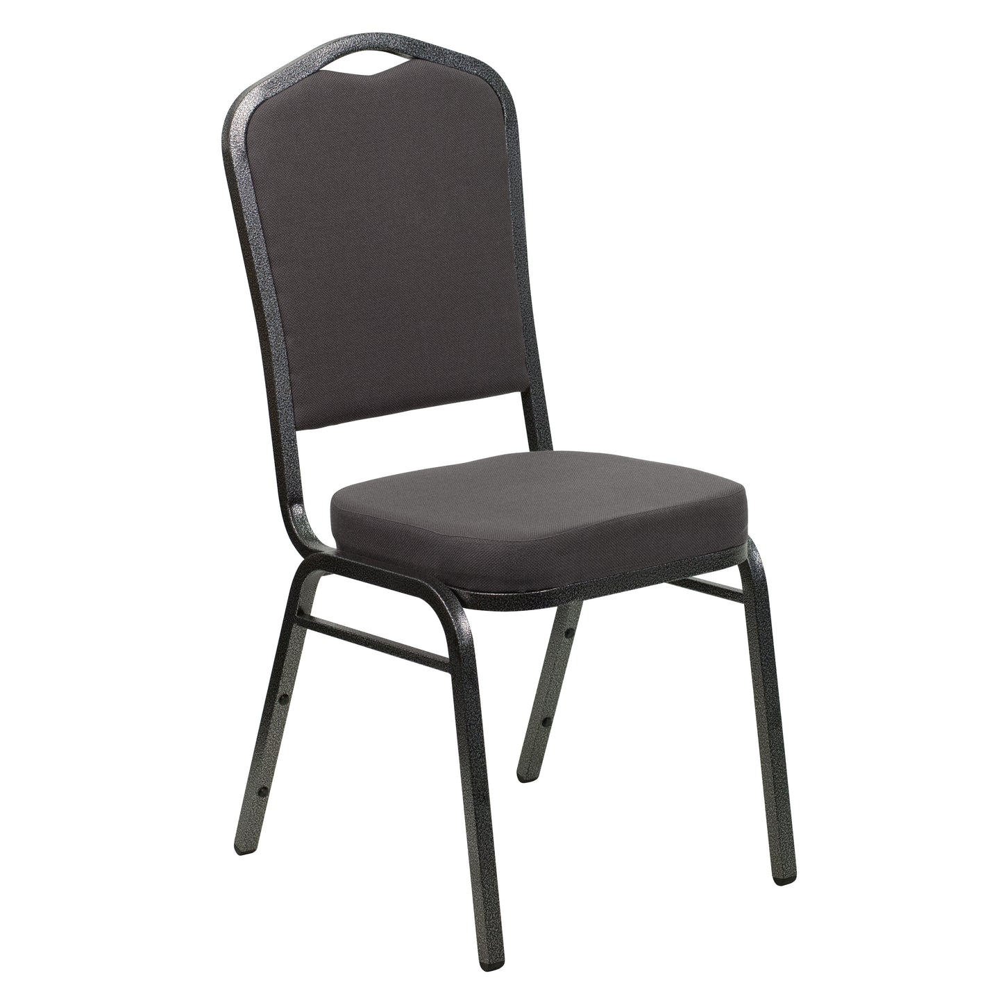 HERCULES Series Crown Back Stacking Banquet Chair in Gray Fabric - Silver Vein Frame Gray Fabric/Silver Vein Frame