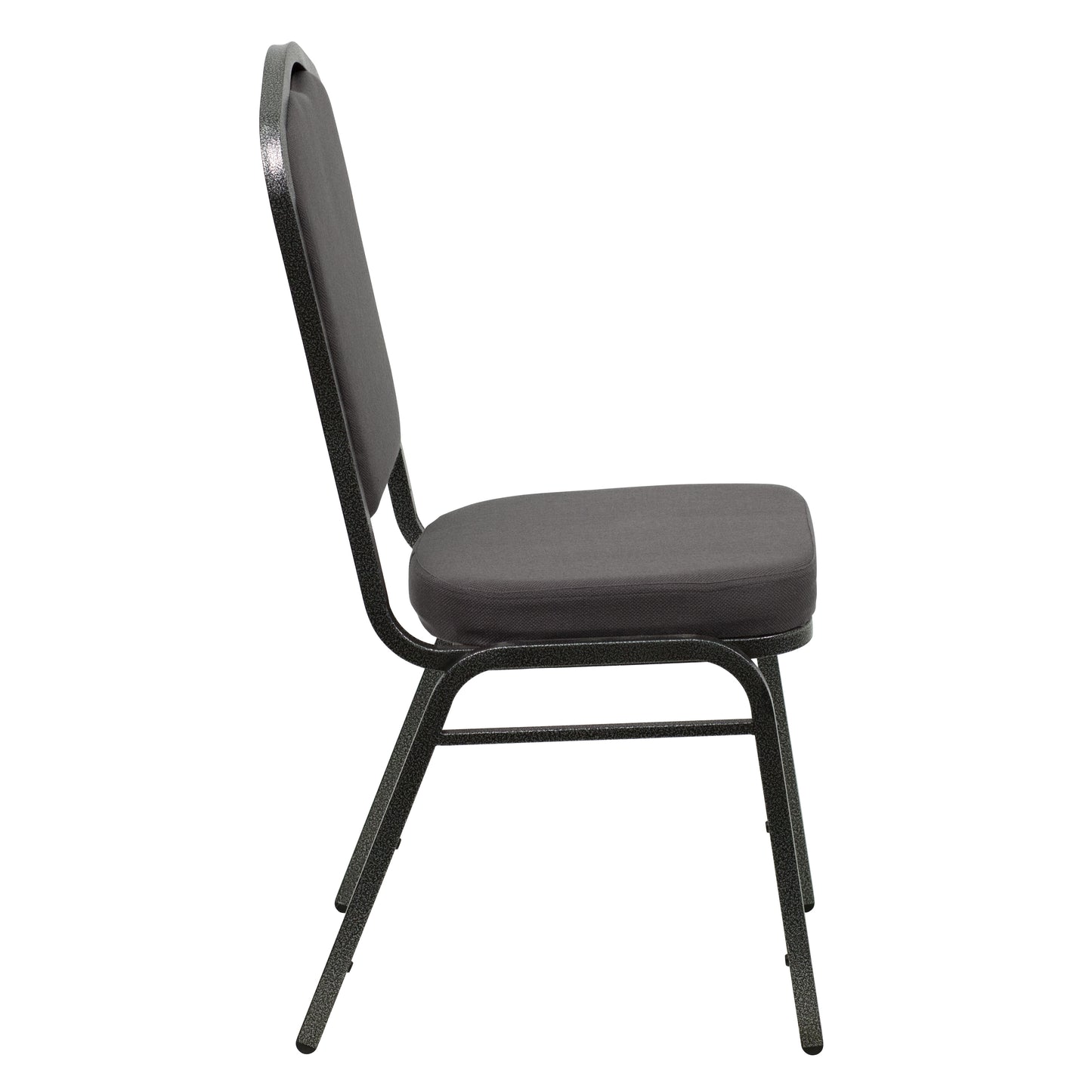 HERCULES Series Crown Back Stacking Banquet Chair in Gray Fabric - Silver Vein Frame Gray Fabric/Silver Vein Frame