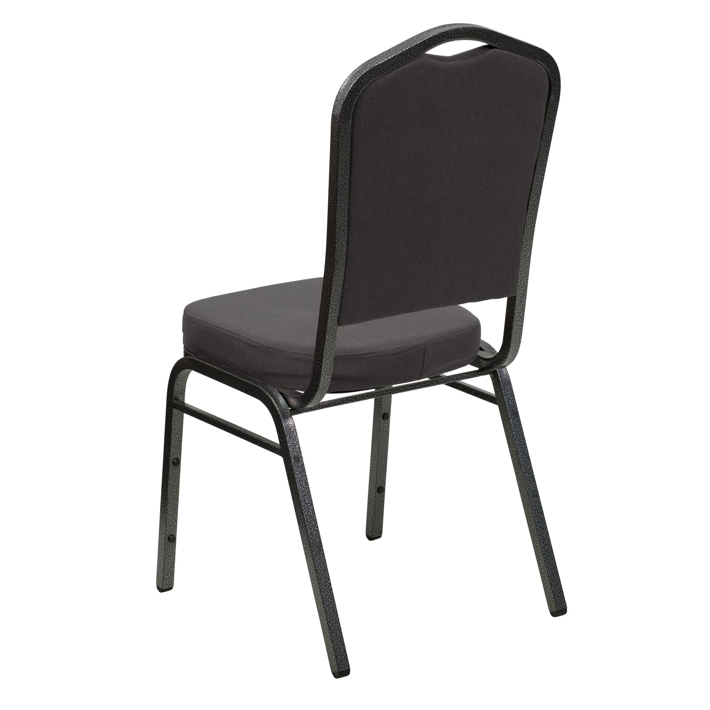 HERCULES Series Crown Back Stacking Banquet Chair in Gray Fabric - Silver Vein Frame Gray Fabric/Silver Vein Frame