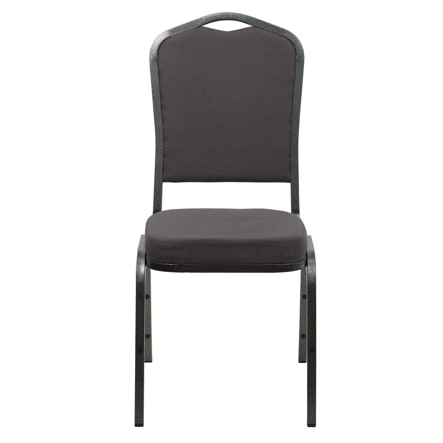 HERCULES Series Crown Back Stacking Banquet Chair in Gray Fabric - Silver Vein Frame Gray Fabric/Silver Vein Frame