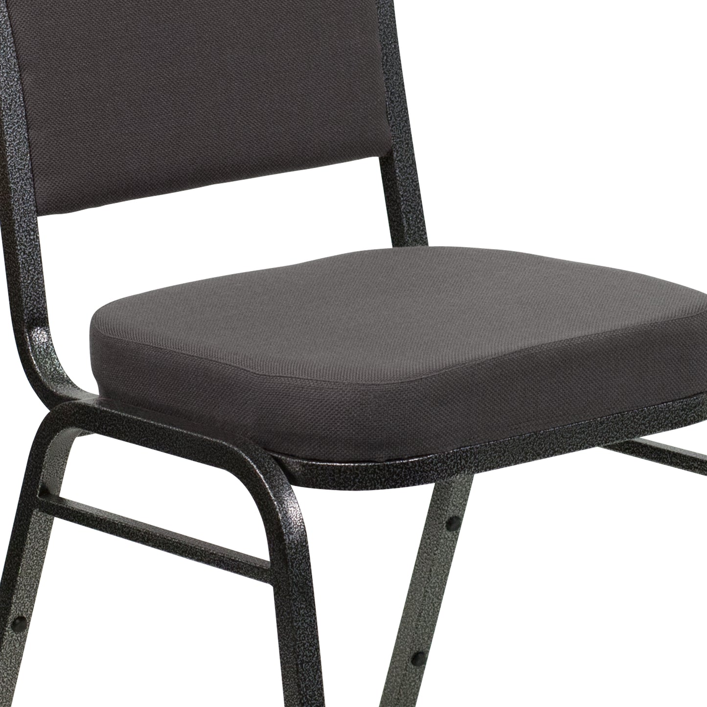 HERCULES Series Crown Back Stacking Banquet Chair in Gray Fabric - Silver Vein Frame Gray Fabric/Silver Vein Frame