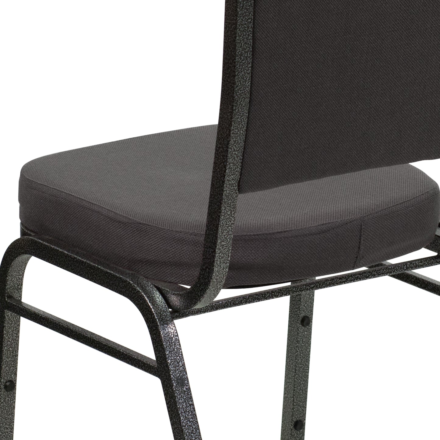 HERCULES Series Crown Back Stacking Banquet Chair in Gray Fabric - Silver Vein Frame Gray Fabric/Silver Vein Frame