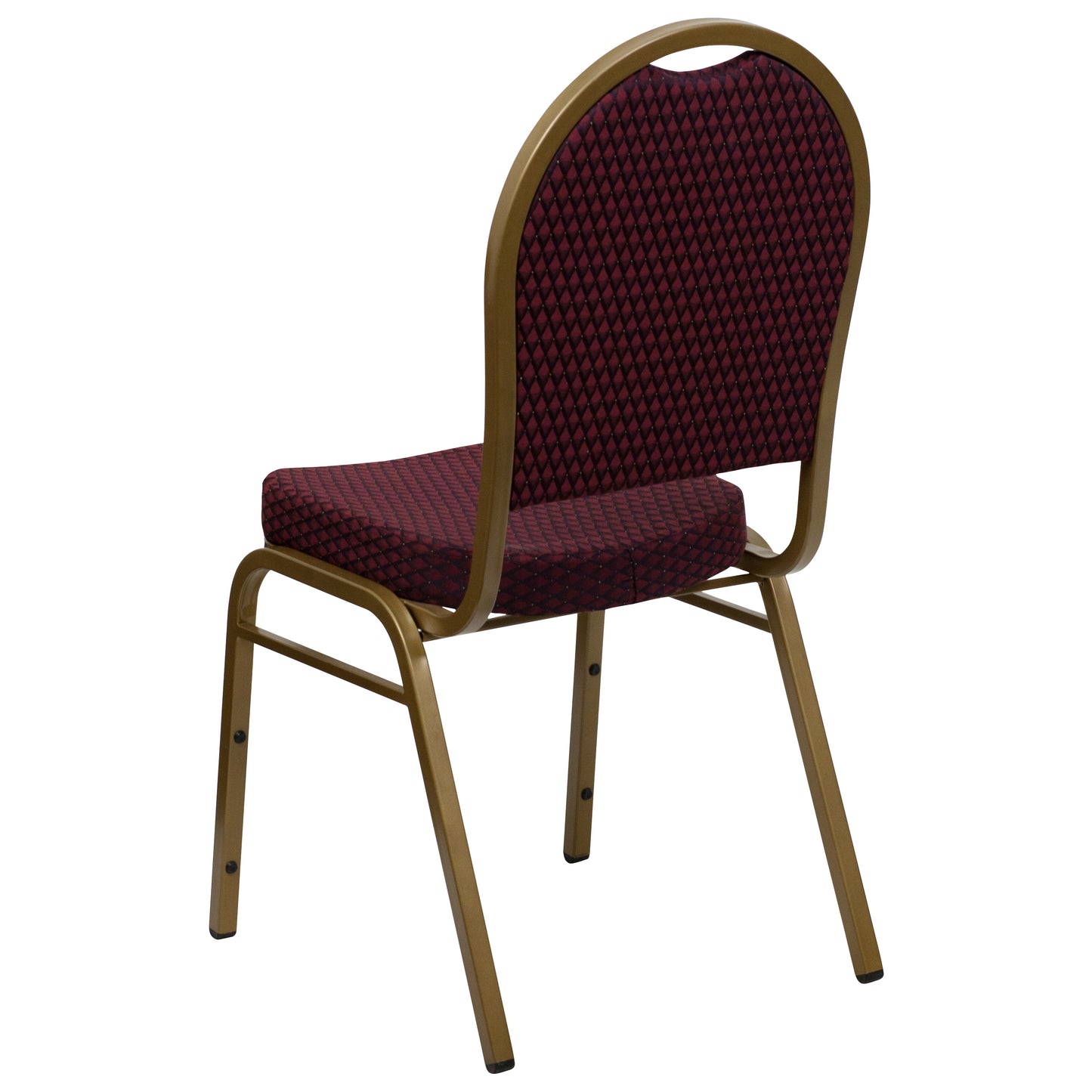 HERCULES Series Dome Back Stacking Banquet Chair in Burgundy Patterned Fabric - Gold Frame Burgundy Patterned Fabric/Gold Frame