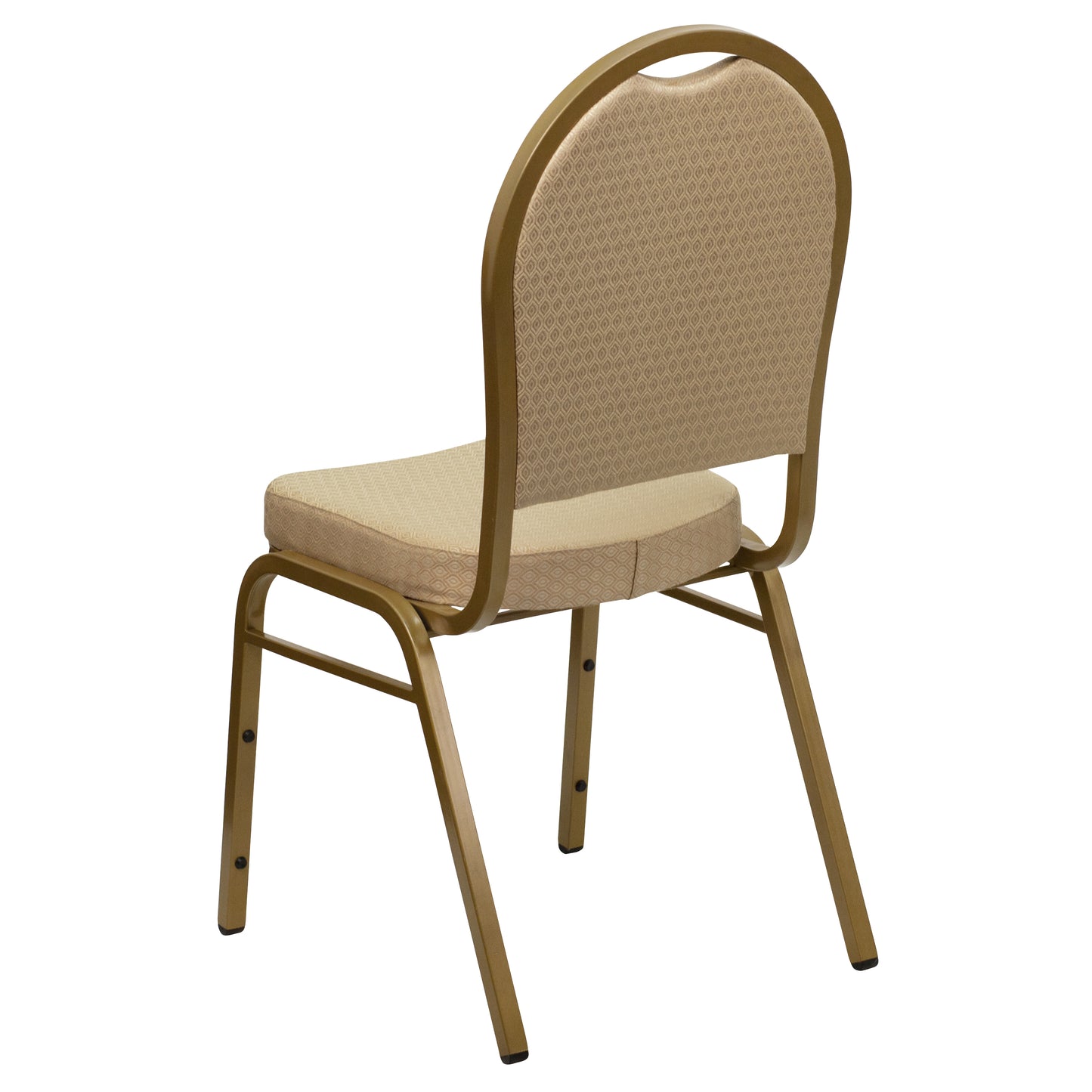 HERCULES Series Dome Back Stacking Banquet Chair in Beige Patterned Fabric - Gold Frame Beige Patterned Fabric/Gold Frame FD-C03-ALLGOLD-H20124E-GG