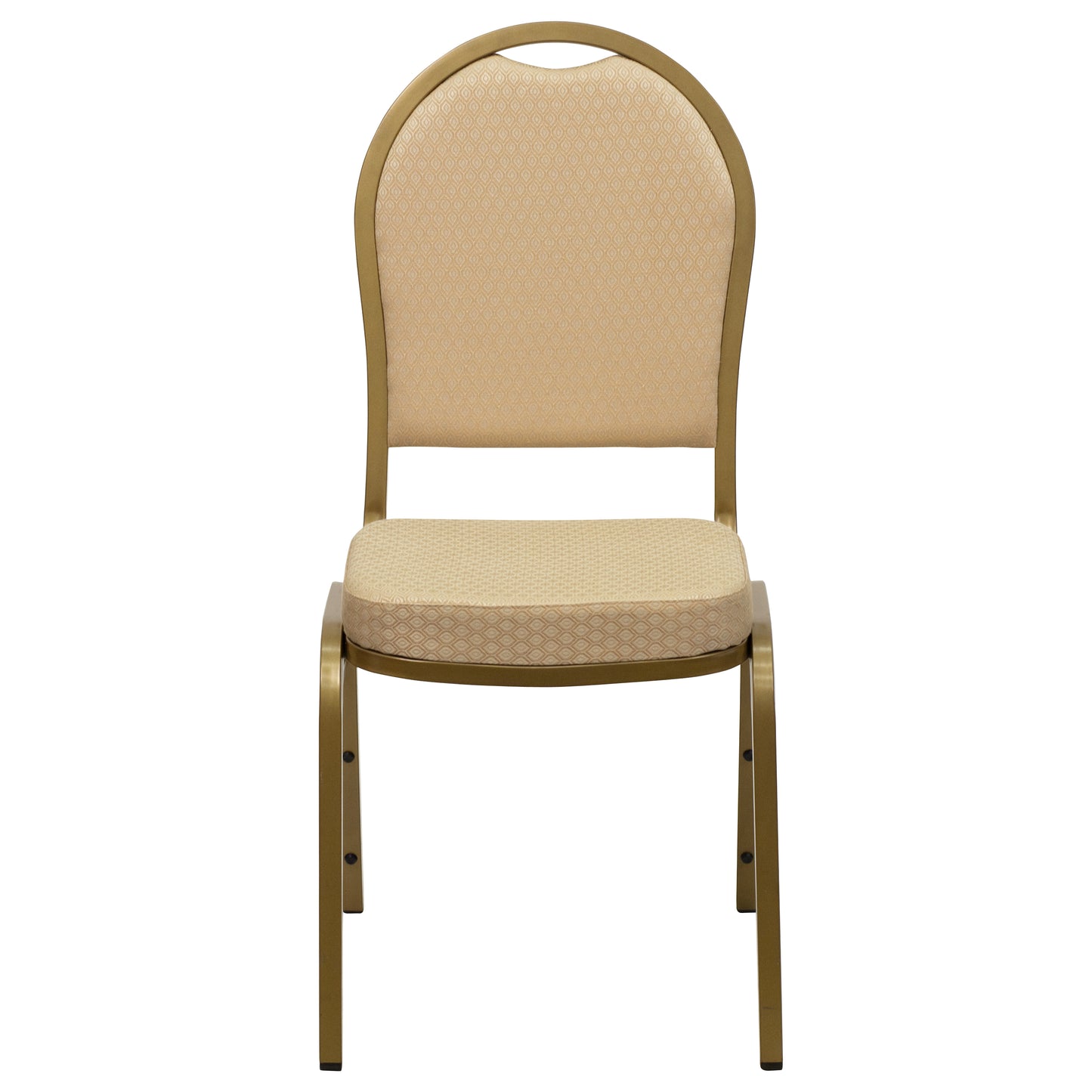 HERCULES Series Dome Back Stacking Banquet Chair in Beige Patterned Fabric - Gold Frame Beige Patterned Fabric/Gold Frame FD-C03-ALLGOLD-H20124E-GG