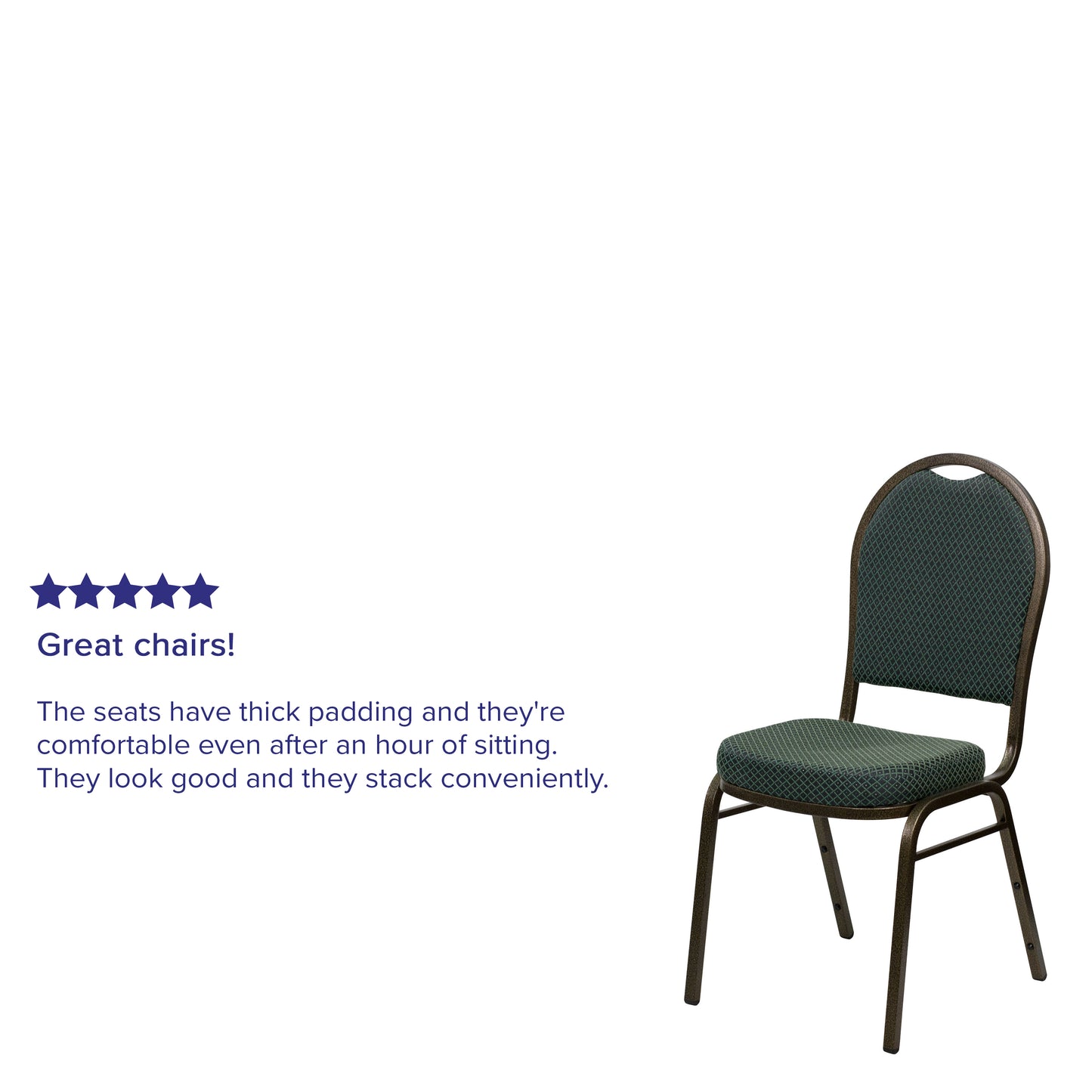 HERCULES Series Dome Back Stacking Banquet Chair in Green Patterned Fabric - Gold Vein Frame Green Patterned Fabric/Gold Vein Frame