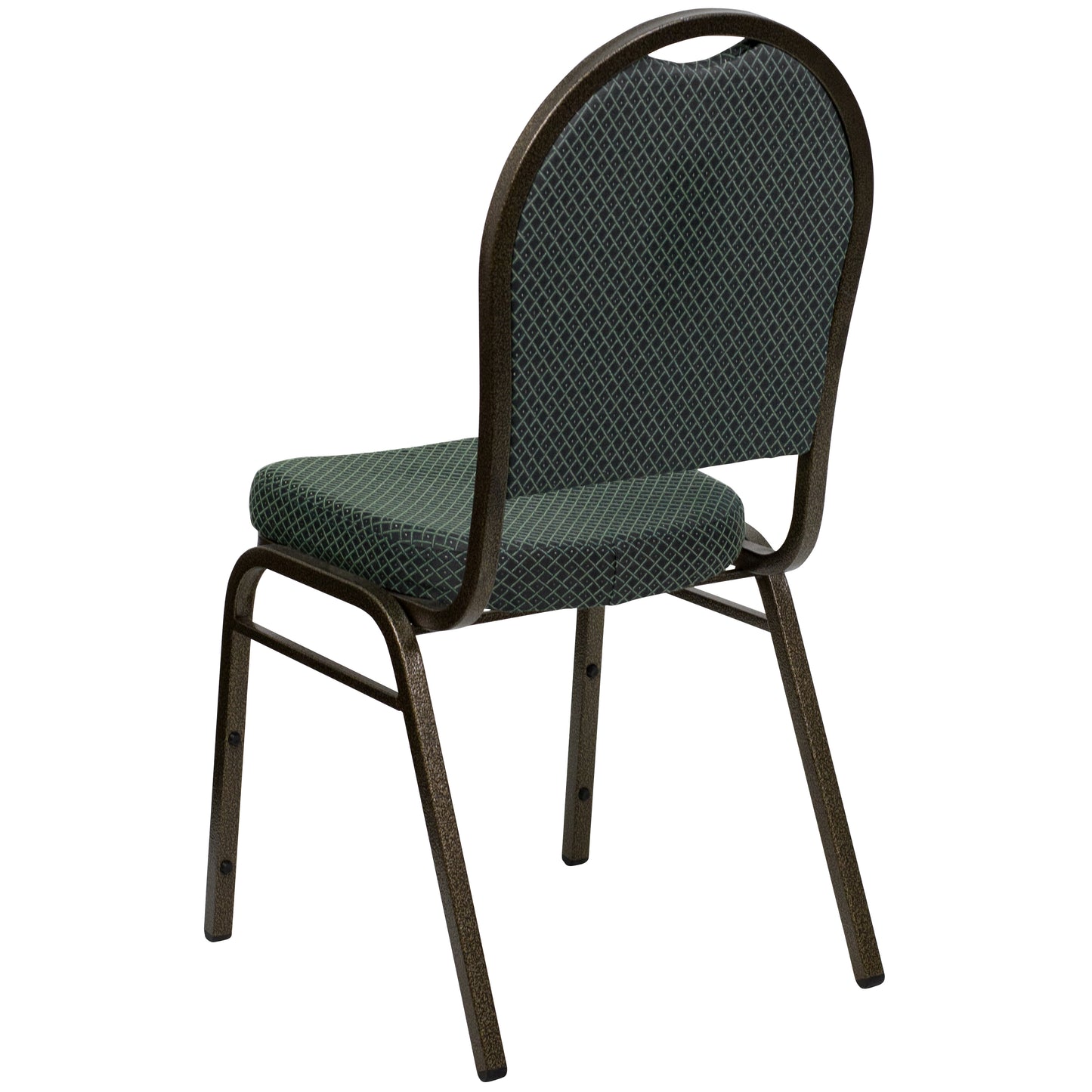 HERCULES Series Dome Back Stacking Banquet Chair in Green Patterned Fabric - Gold Vein Frame Green Patterned Fabric/Gold Vein Frame