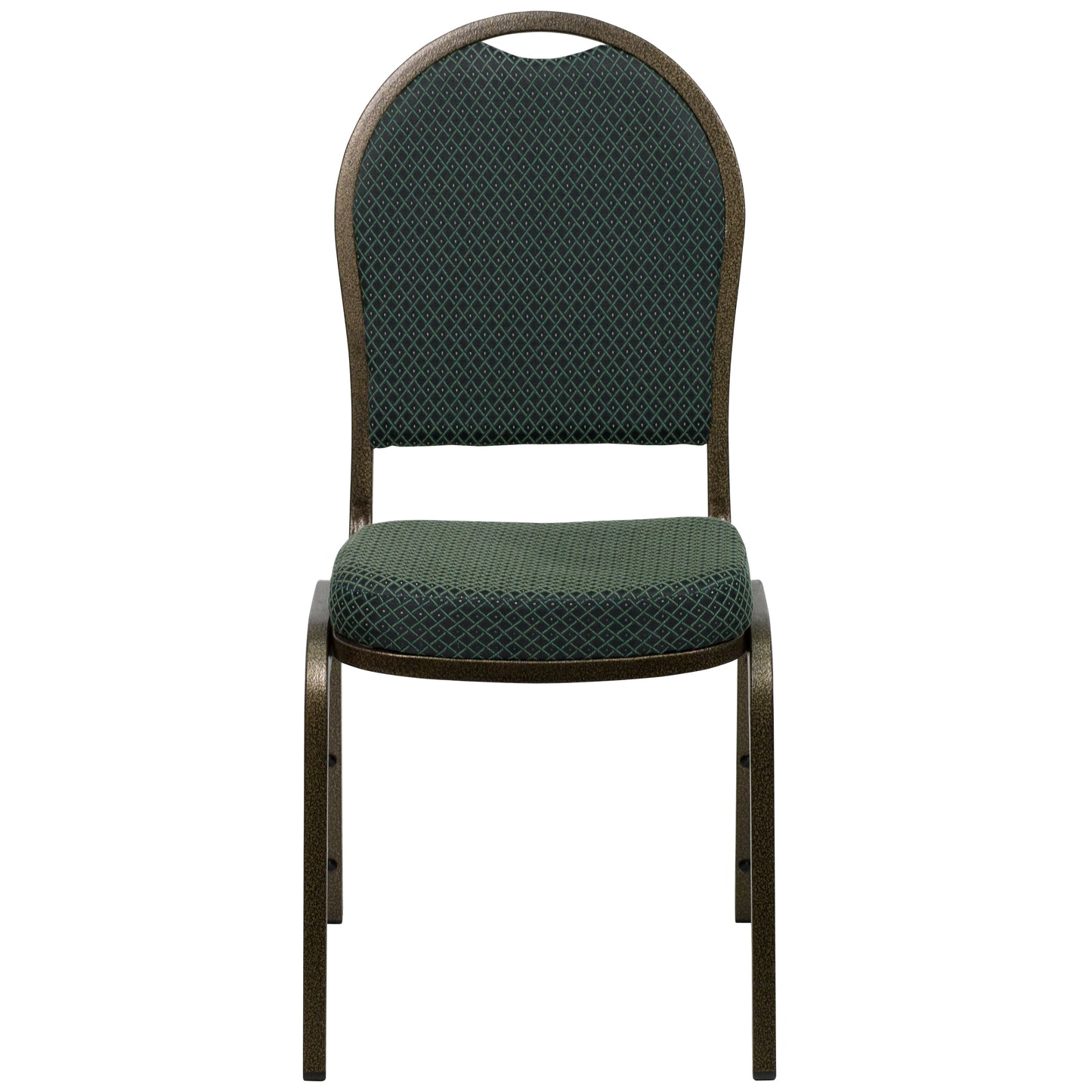 HERCULES Series Dome Back Stacking Banquet Chair in Green Patterned Fabric - Gold Vein Frame Green Patterned Fabric/Gold Vein Frame