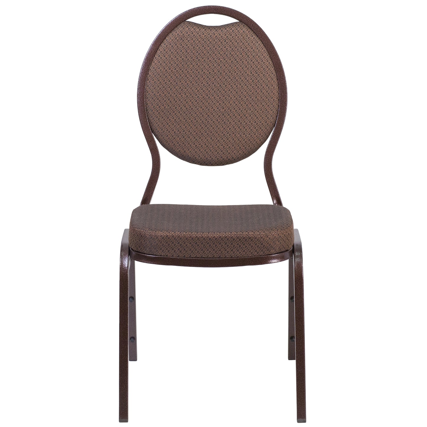 HERCULES Series Teardrop Back Stacking Banquet Chair in Brown Patterned Fabric - Copper Vein Frame Brown Patterned Fabric/Copper Vein Frame FD-C04-COPPER-008-T-02-GG