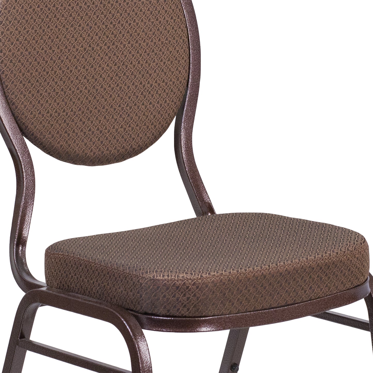 HERCULES Series Teardrop Back Stacking Banquet Chair in Brown Patterned Fabric - Copper Vein Frame Brown Patterned Fabric/Copper Vein Frame FD-C04-COPPER-008-T-02-GG
