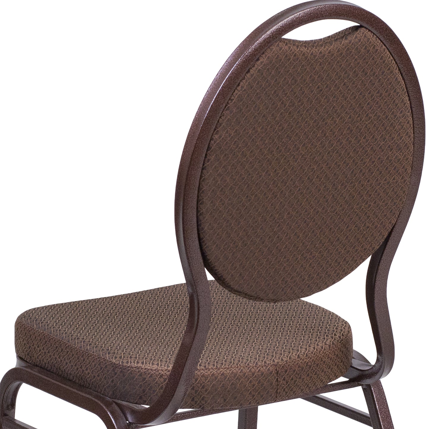 HERCULES Series Teardrop Back Stacking Banquet Chair in Brown Patterned Fabric - Copper Vein Frame Brown Patterned Fabric/Copper Vein Frame FD-C04-COPPER-008-T-02-GG