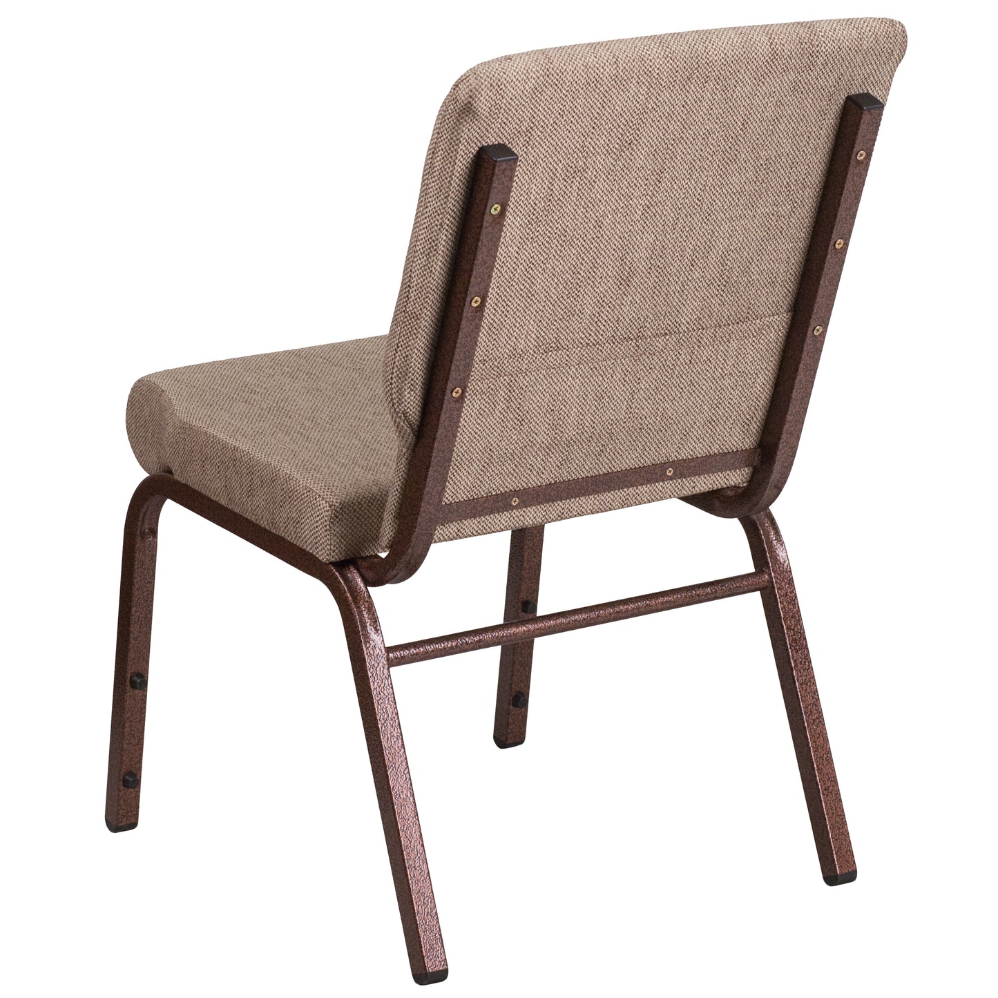 HERCULES Series 18.5''W Stacking Church Chair in Beige Fabric - Copper Vein Frame Beige Fabric/Copper Vein Frame