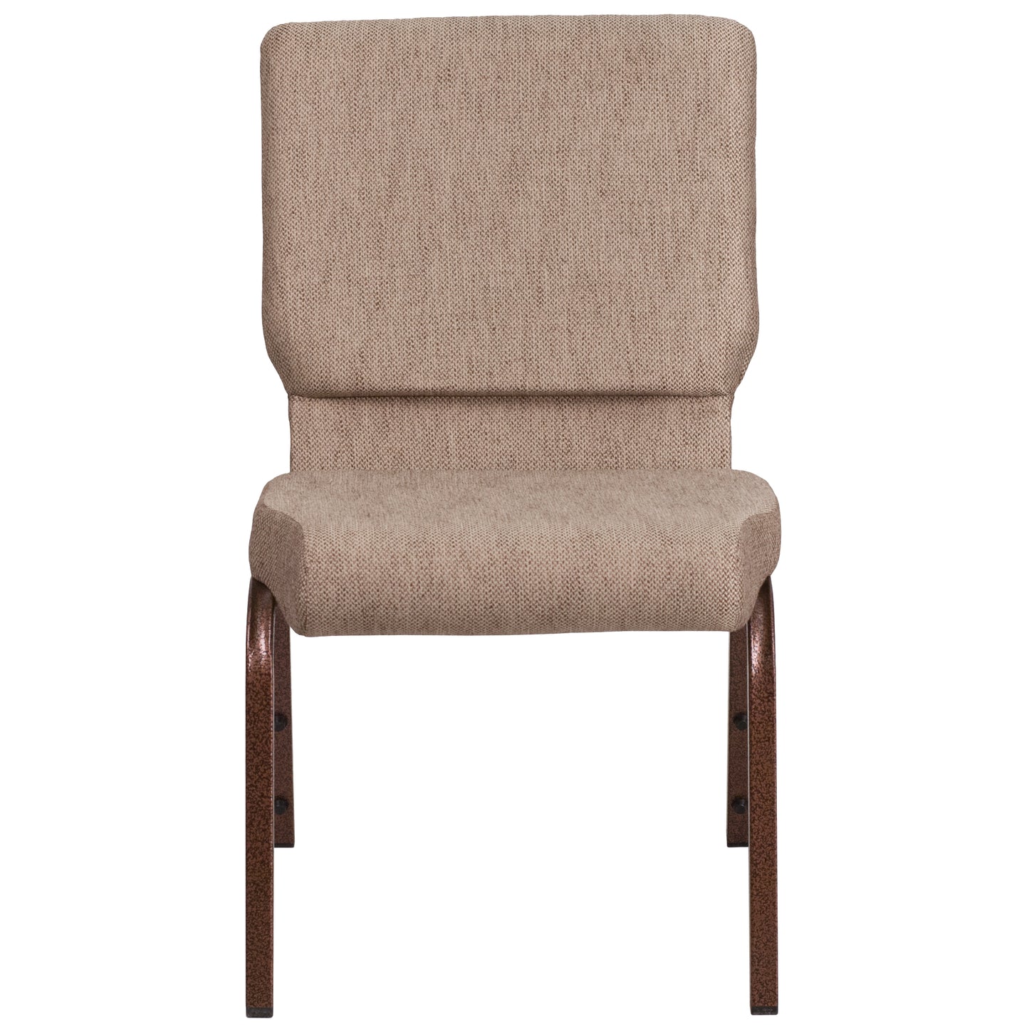 HERCULES Series 18.5''W Stacking Church Chair in Beige Fabric - Copper Vein Frame Beige Fabric/Copper Vein Frame