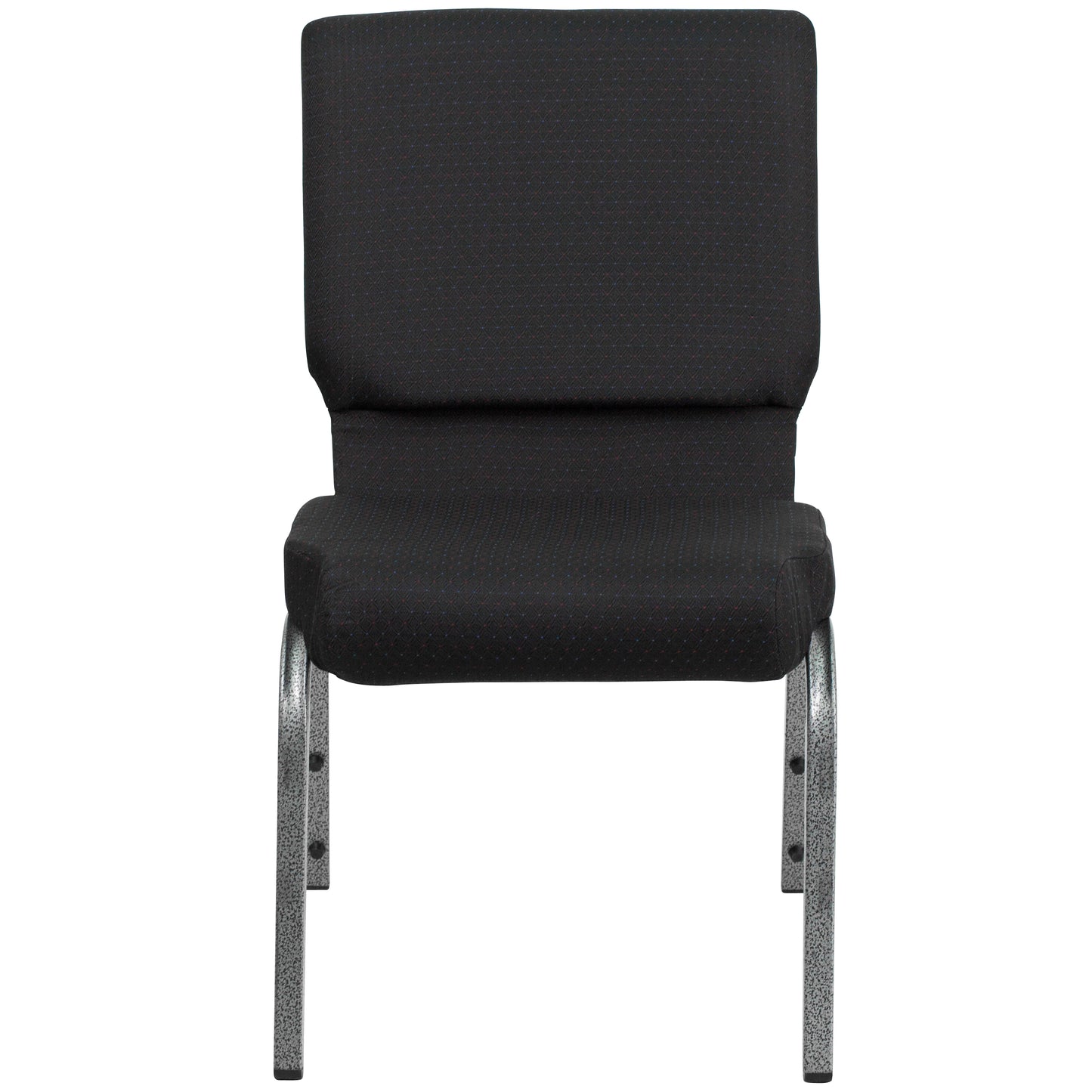 HERCULES Series 18.5''W Stacking Church Chair in Black Patterned Fabric - Silver Vein Frame Black Patterned Fabric/Silver Vein Frame