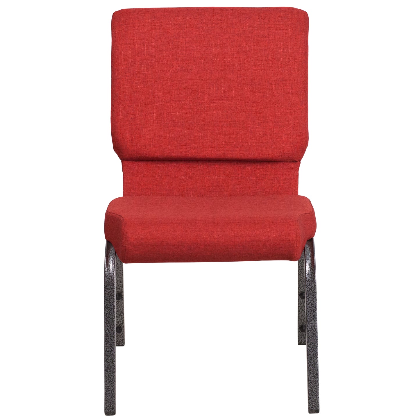 HERCULES Series 18.5''W Stacking Church Chair in Red Fabric - Silver Vein Frame Red Fabric/Silver Vein Frame