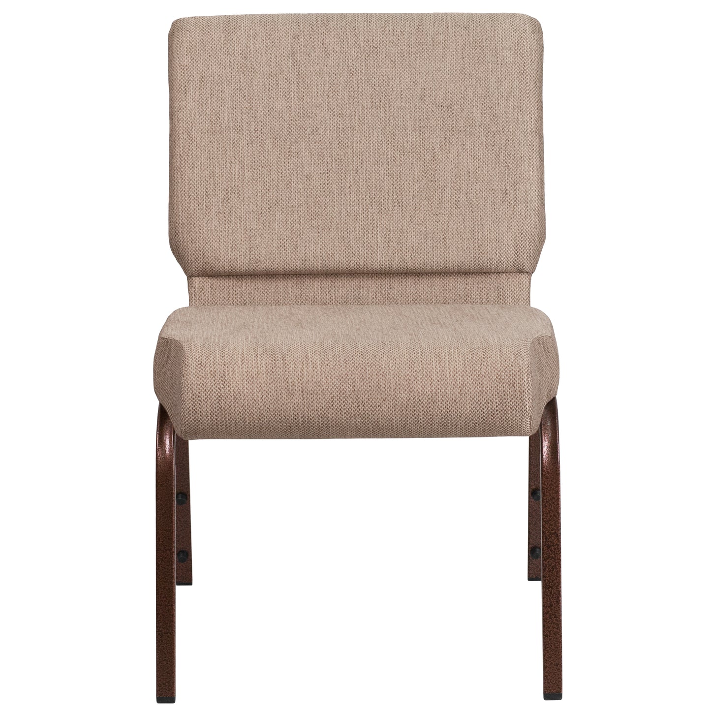 HERCULES Series 21''W Stacking Church Chair in Beige Fabric - Copper Vein Frame Beige Fabric/Copper Vein Frame