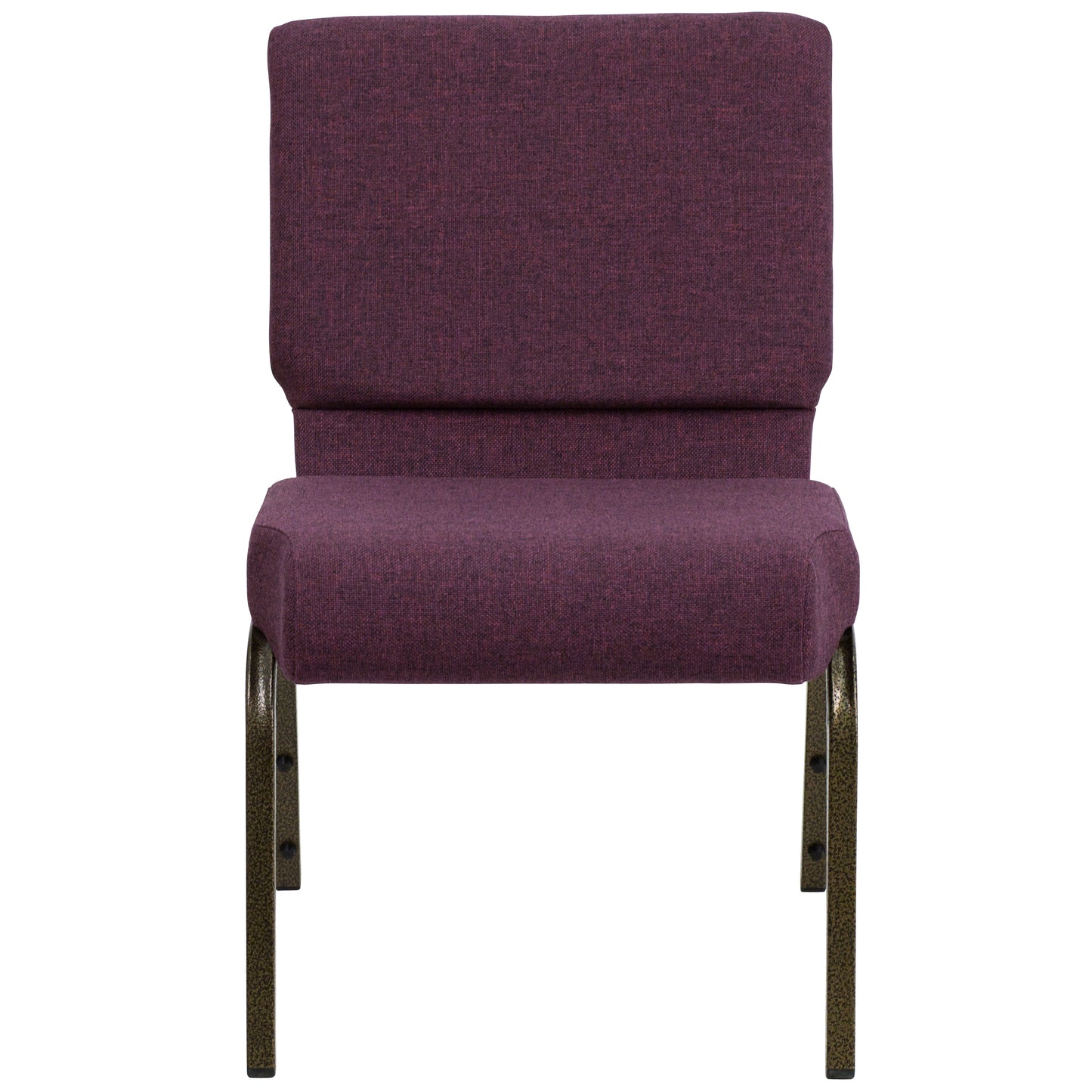 HERCULES Series 21''W Stacking Church Chair in Plum Fabric - Gold Vein Frame Plum Fabric/Gold Vein Frame