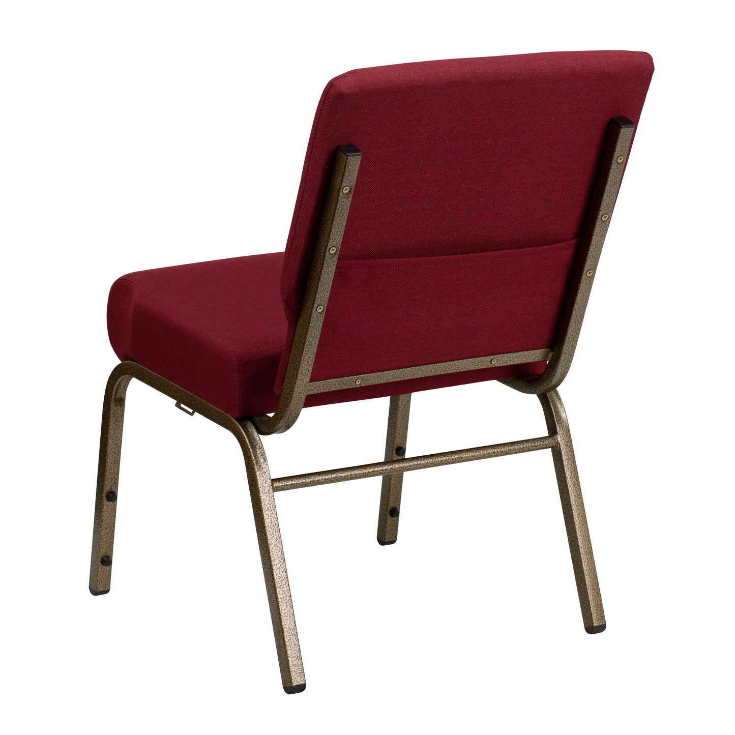 HERCULES Series 21''W Stacking Church Chair in Burgundy Fabric - Gold Vein Frame Burgundy Fabric/Gold Vein Frame