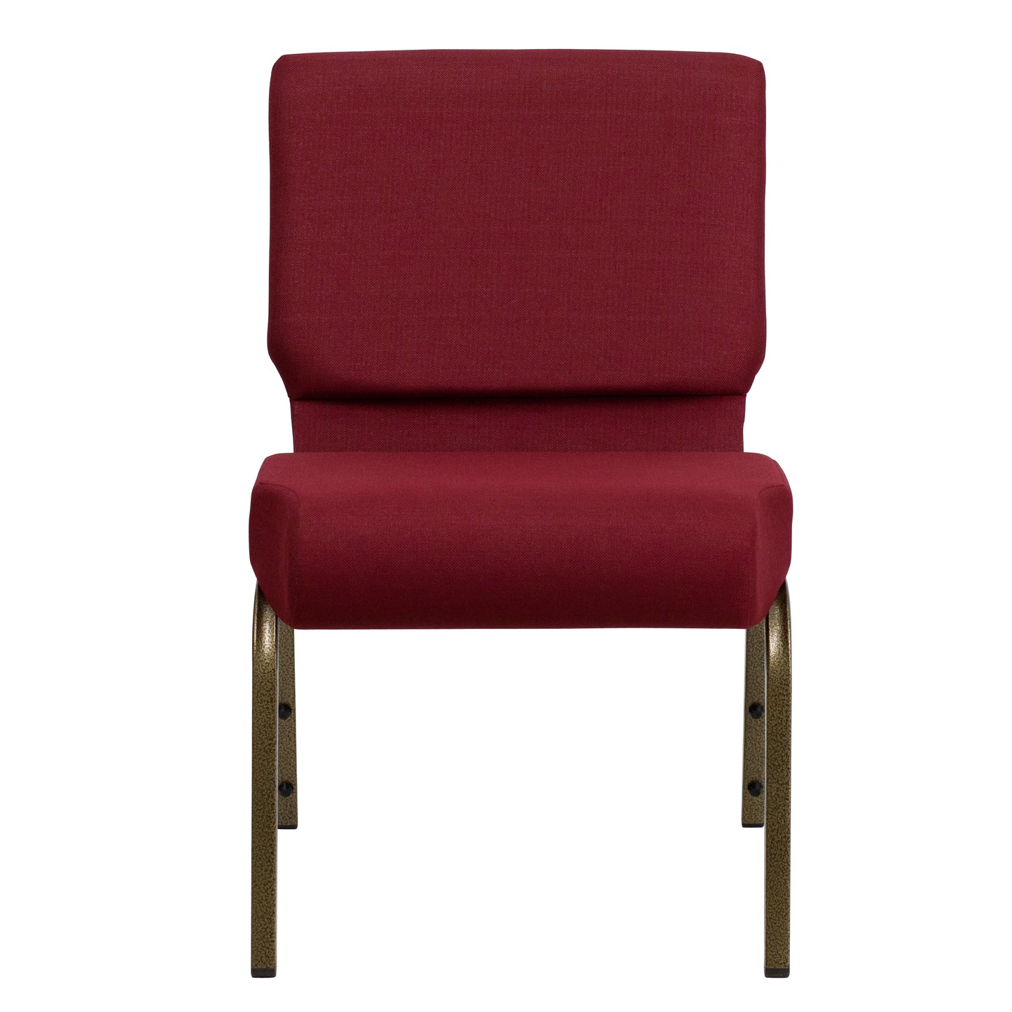 HERCULES Series 21''W Stacking Church Chair in Burgundy Fabric - Gold Vein Frame Burgundy Fabric/Gold Vein Frame
