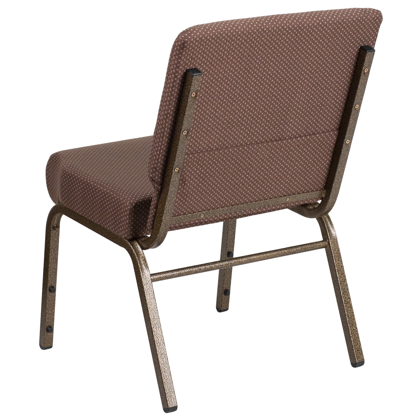 HERCULES Series 21''W Stacking Church Chair in Brown Dot Fabric - Gold Vein Frame Brown Dot Fabric/Gold Vein Frame FD-CH0221-4-GV-BNDOT-GG