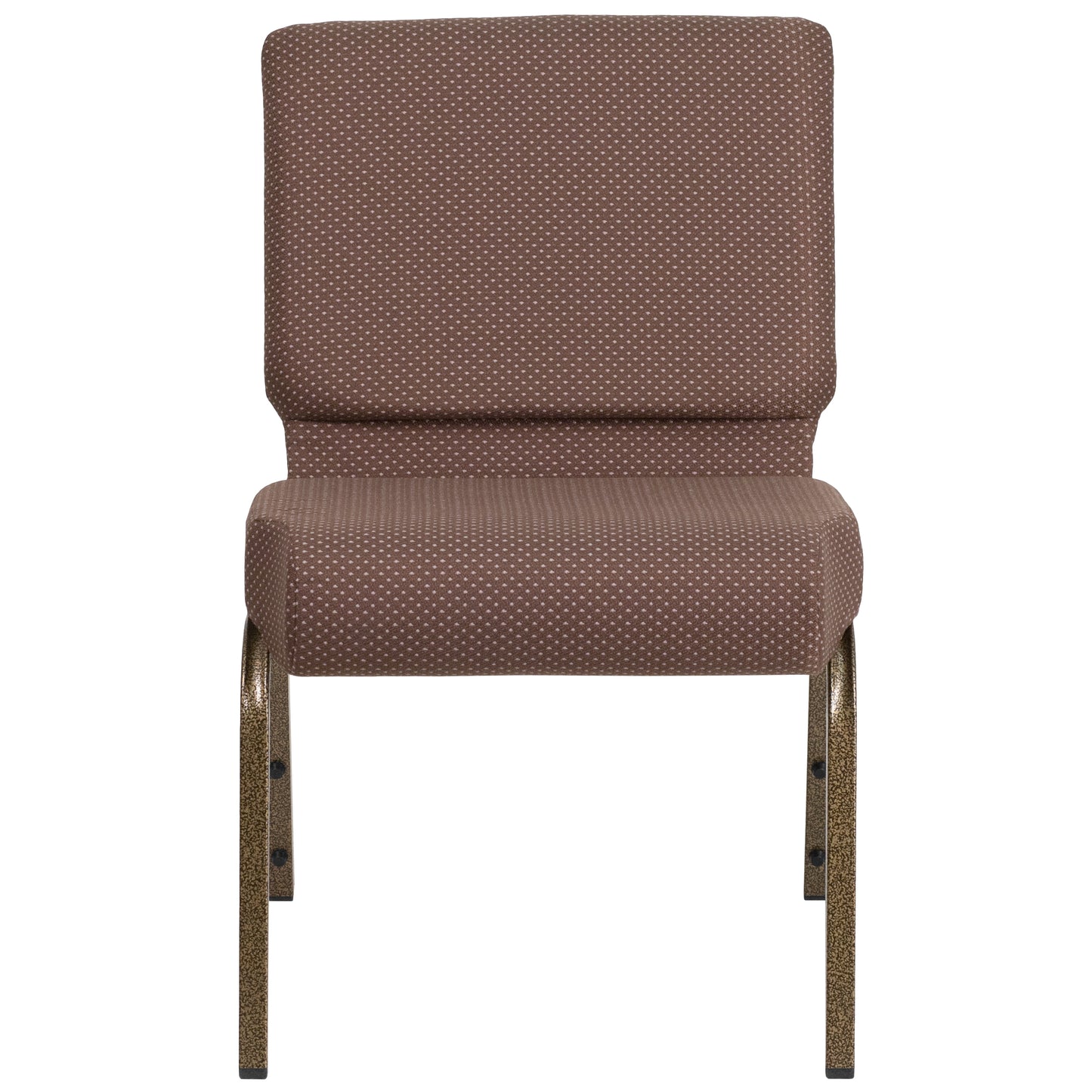 HERCULES Series 21''W Stacking Church Chair in Brown Dot Fabric - Gold Vein Frame Brown Dot Fabric/Gold Vein Frame FD-CH0221-4-GV-BNDOT-GG