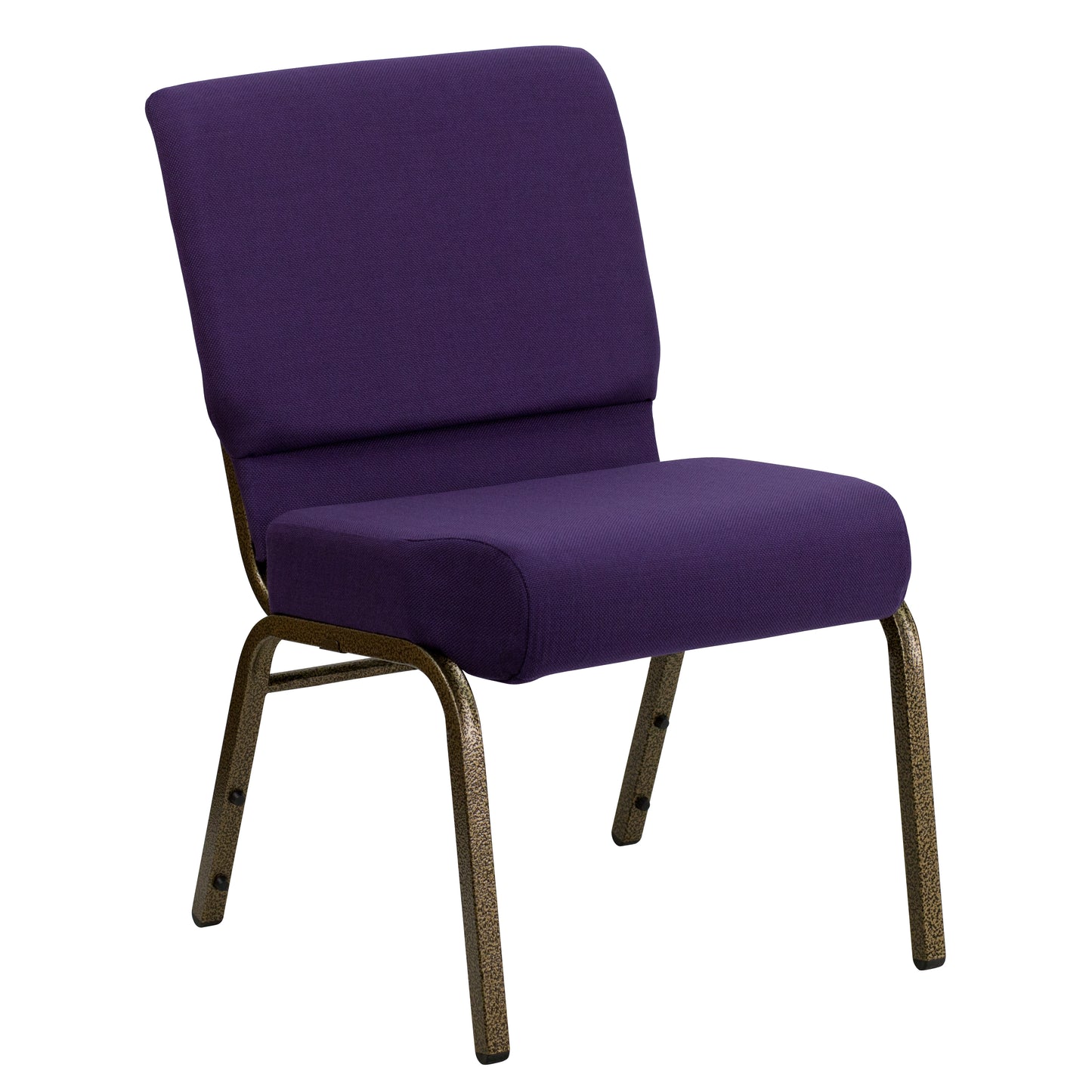 HERCULES Series 21''W Stacking Church Chair in Royal Purple Fabric - Gold Vein Frame Royal Purple Fabric/Gold Vein Frame