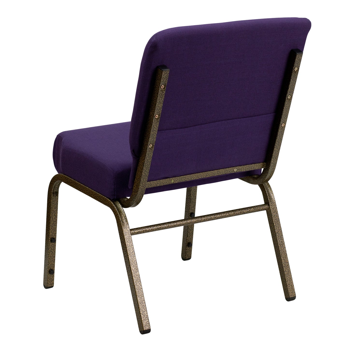 HERCULES Series 21''W Stacking Church Chair in Royal Purple Fabric - Gold Vein Frame Royal Purple Fabric/Gold Vein Frame