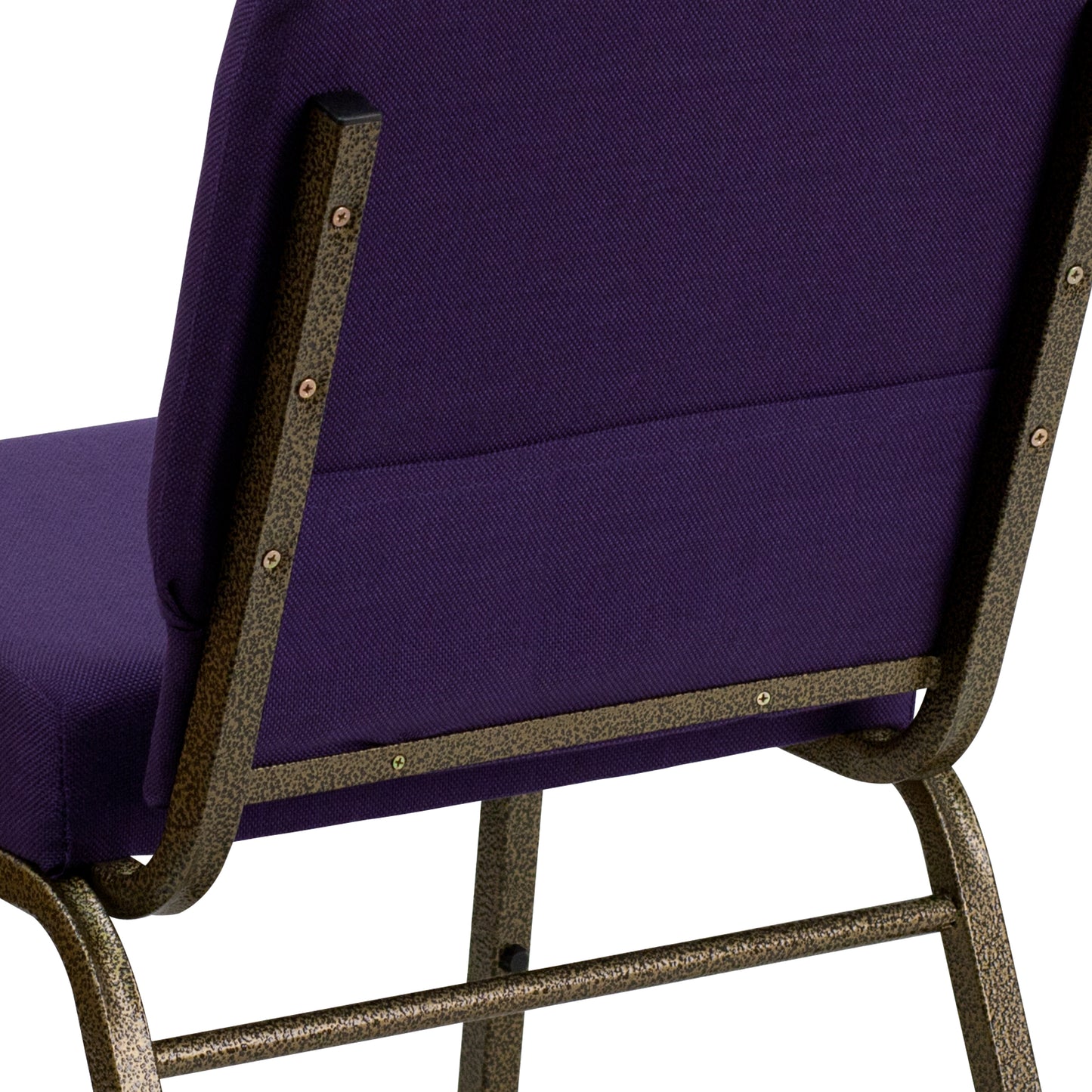 HERCULES Series 21''W Stacking Church Chair in Royal Purple Fabric - Gold Vein Frame Royal Purple Fabric/Gold Vein Frame