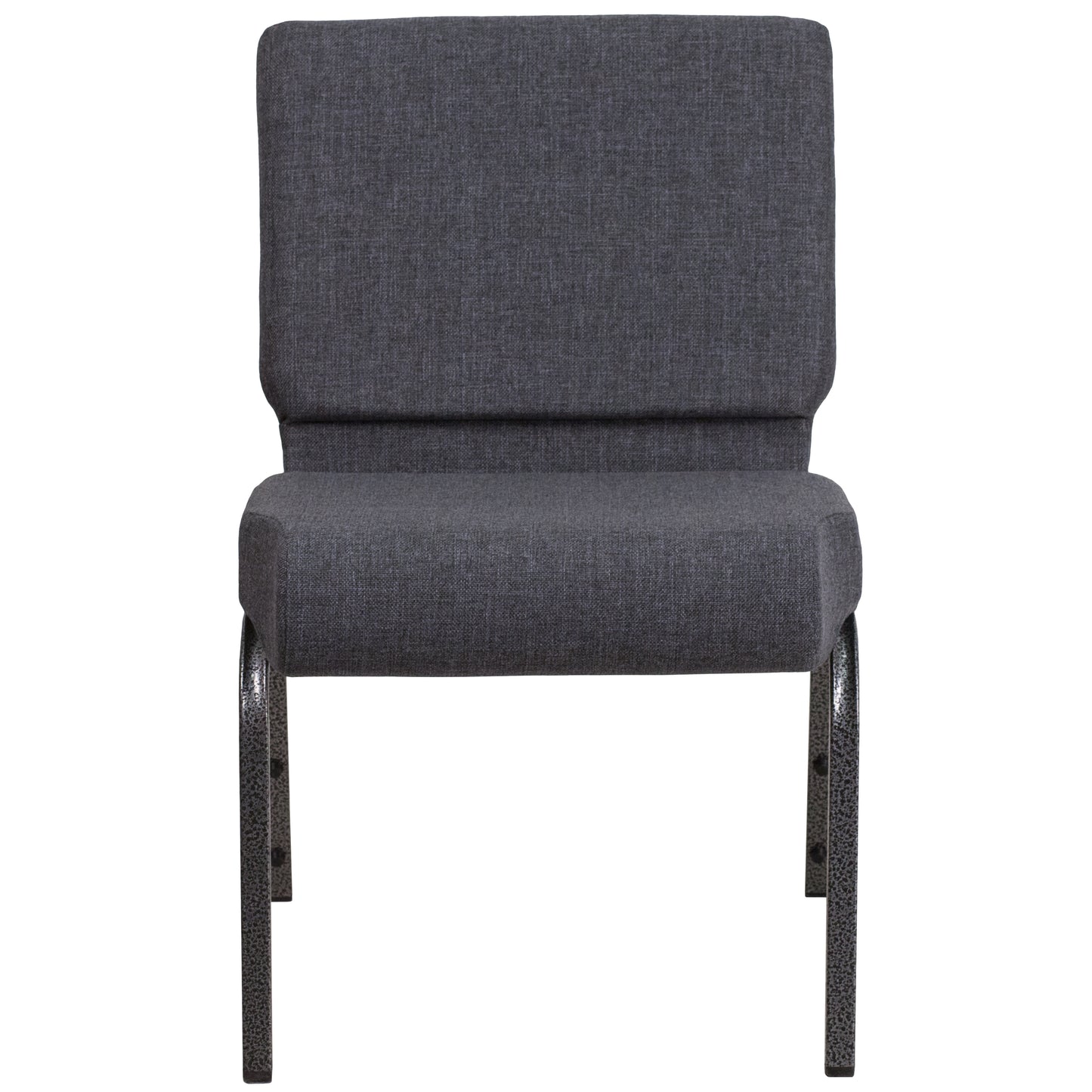 HERCULES Series 21''W Church Chair in Dark Gray Fabric - Silver Vein Frame Dark Gray Fabric/Silver Vein Frame