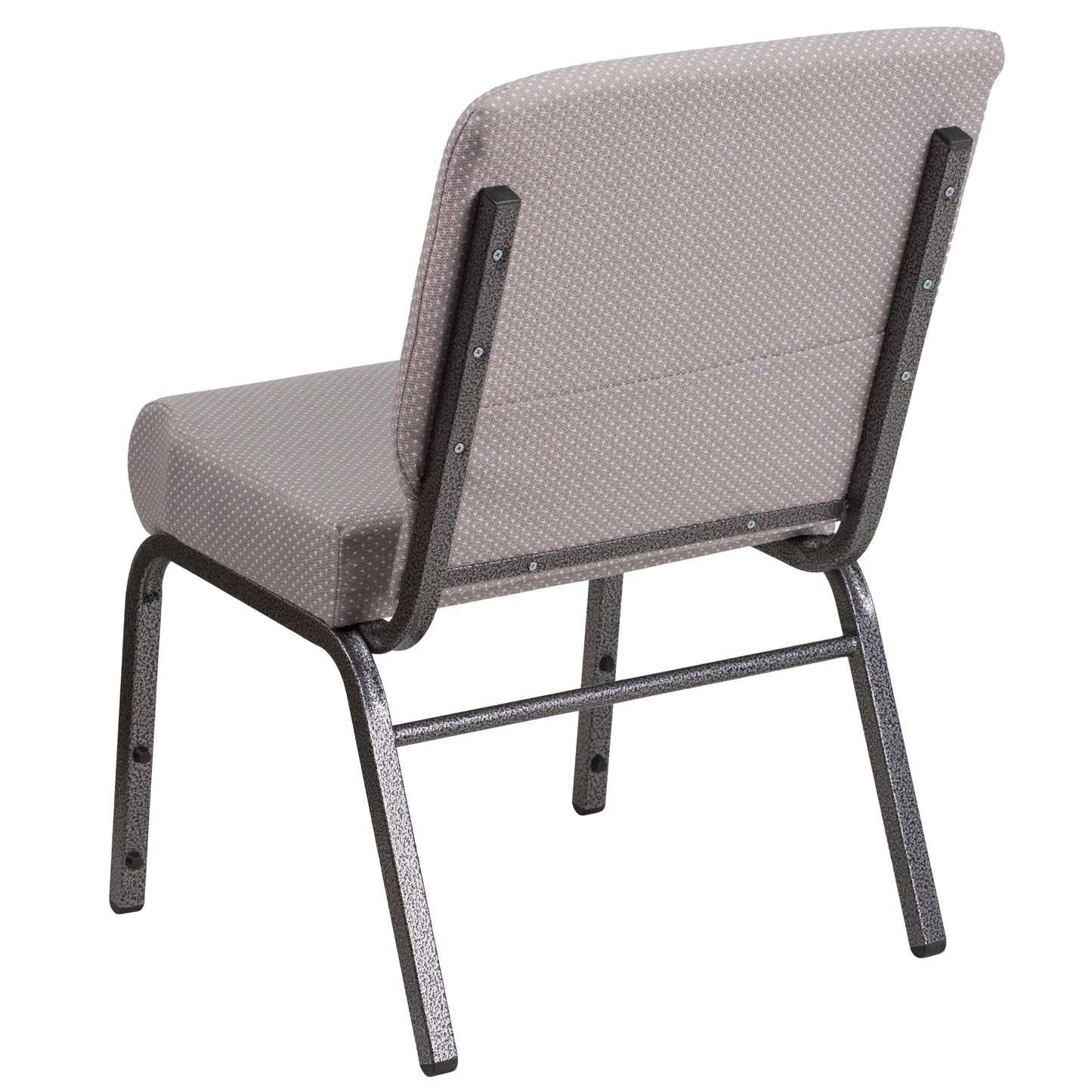 HERCULES Series 21''W Church Chair in Gray Dot Fabric - Silver Vein Frame Gray Dot Fabric/Silver Vein Frame