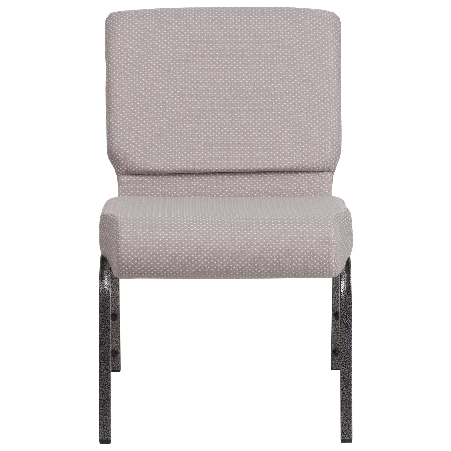 HERCULES Series 21''W Church Chair in Gray Dot Fabric - Silver Vein Frame Gray Dot Fabric/Silver Vein Frame